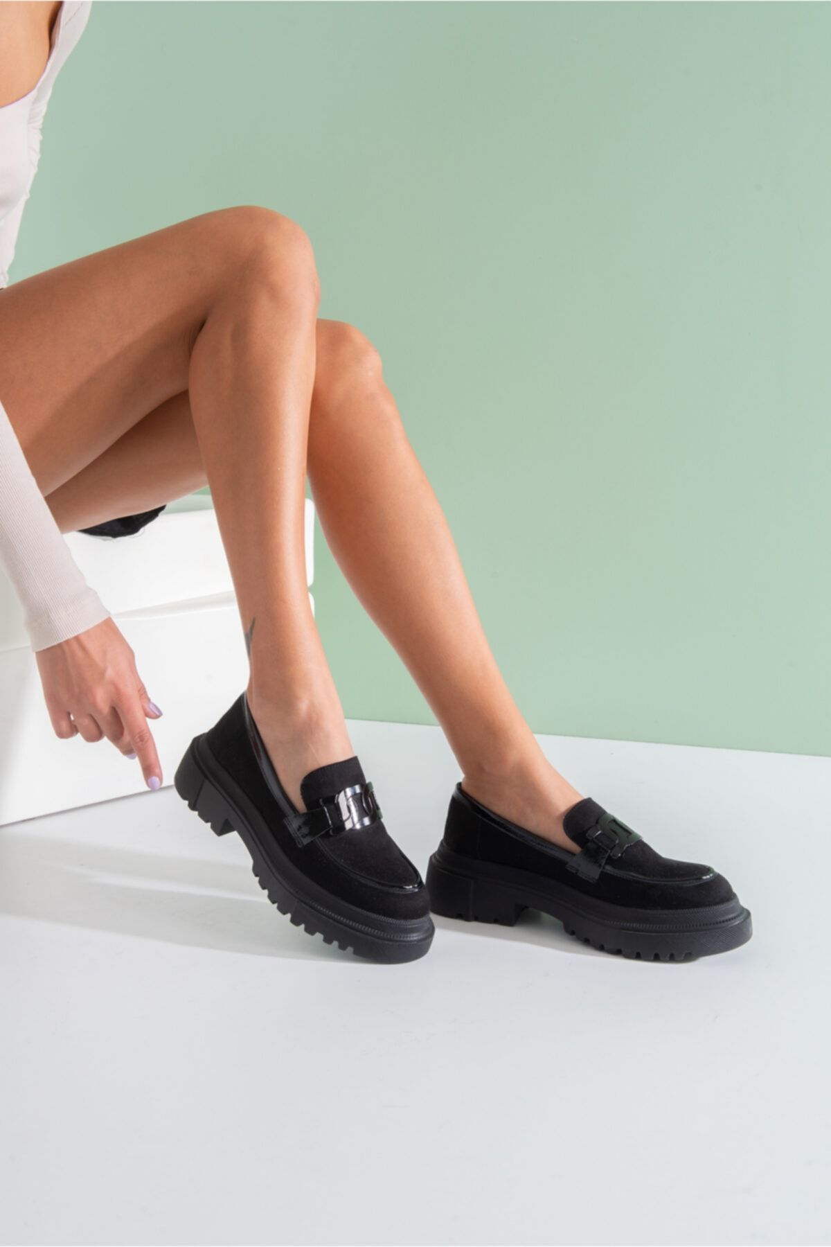 Ataköy Ayakkabı Kadın Kalın Taban Loafer