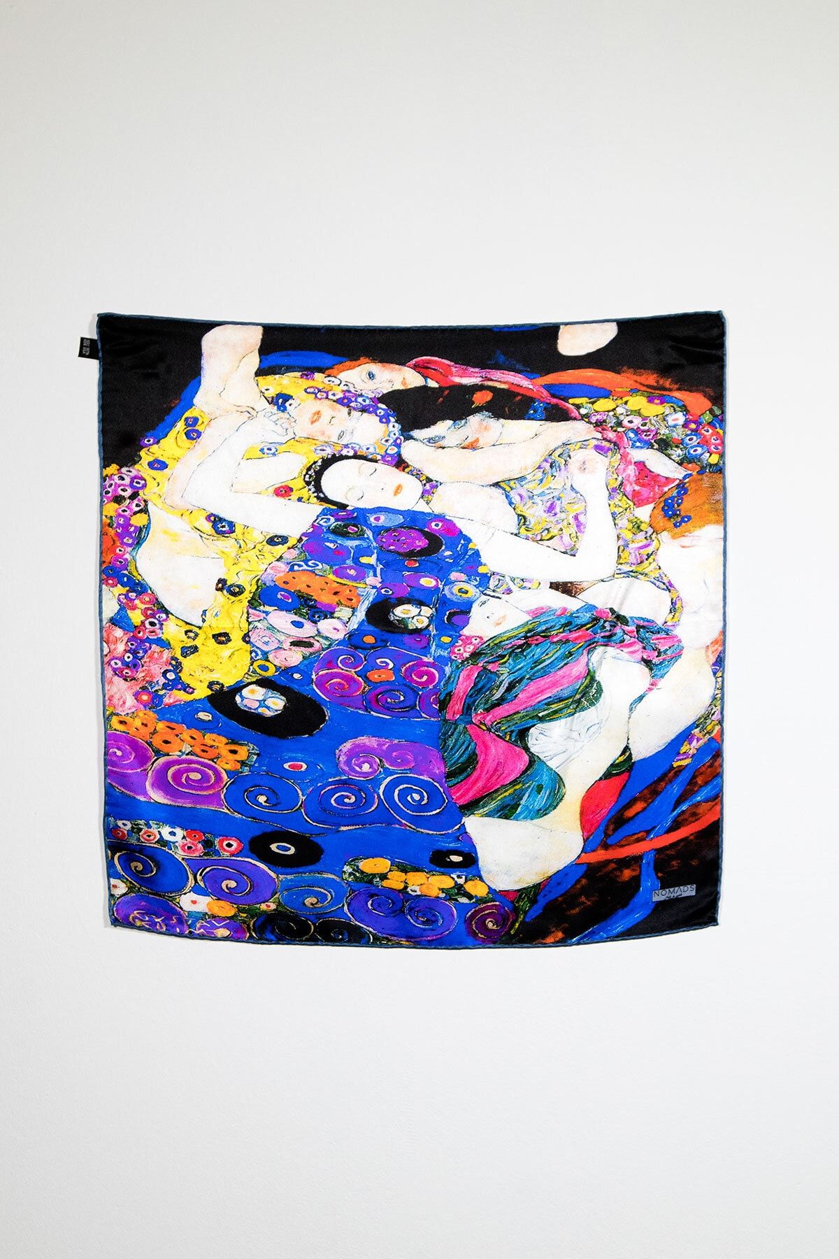 Lila Rosa Gustav Klimt Desenli Ipek Bandana Fular