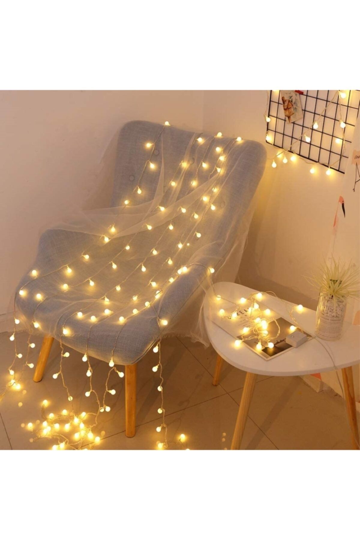 Runedo 100 Ledli 10 Metre Toplu Led Işık 8 Modlu 220 Volt Sarı Renk Yılbaşı Süsleme Işık