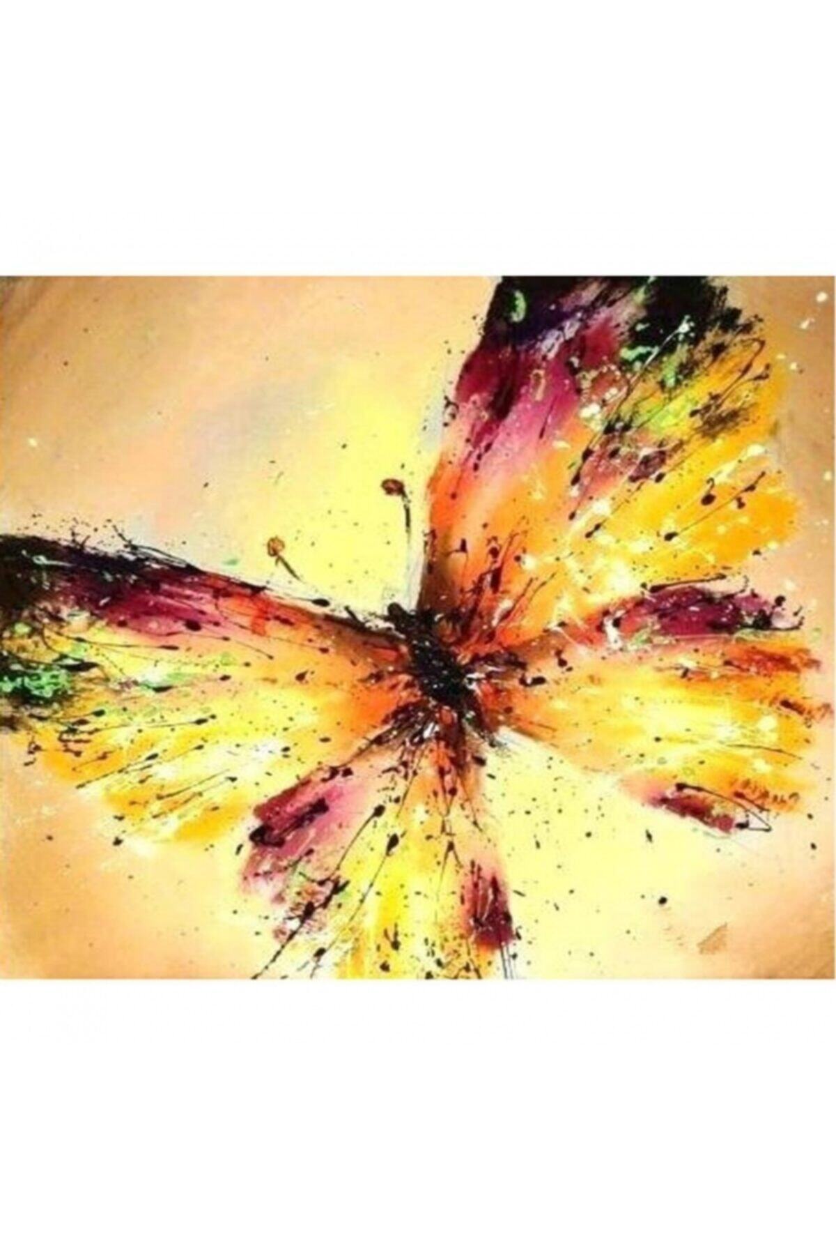 Fupe Shop Altın Kelebek Sayılarla Boyama Seti Kasnaklı 90 X 110 Cm