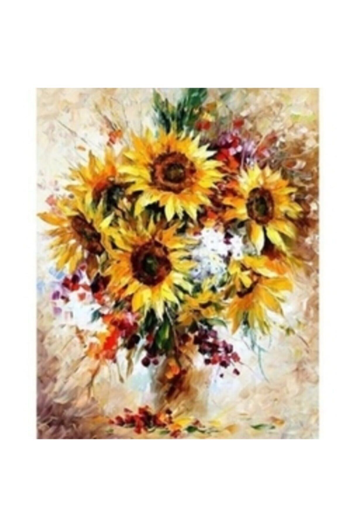 Fupe Shop Ayçiçek Sayılarla Boyama Seti Kasnaklı 70 X 90 Cm