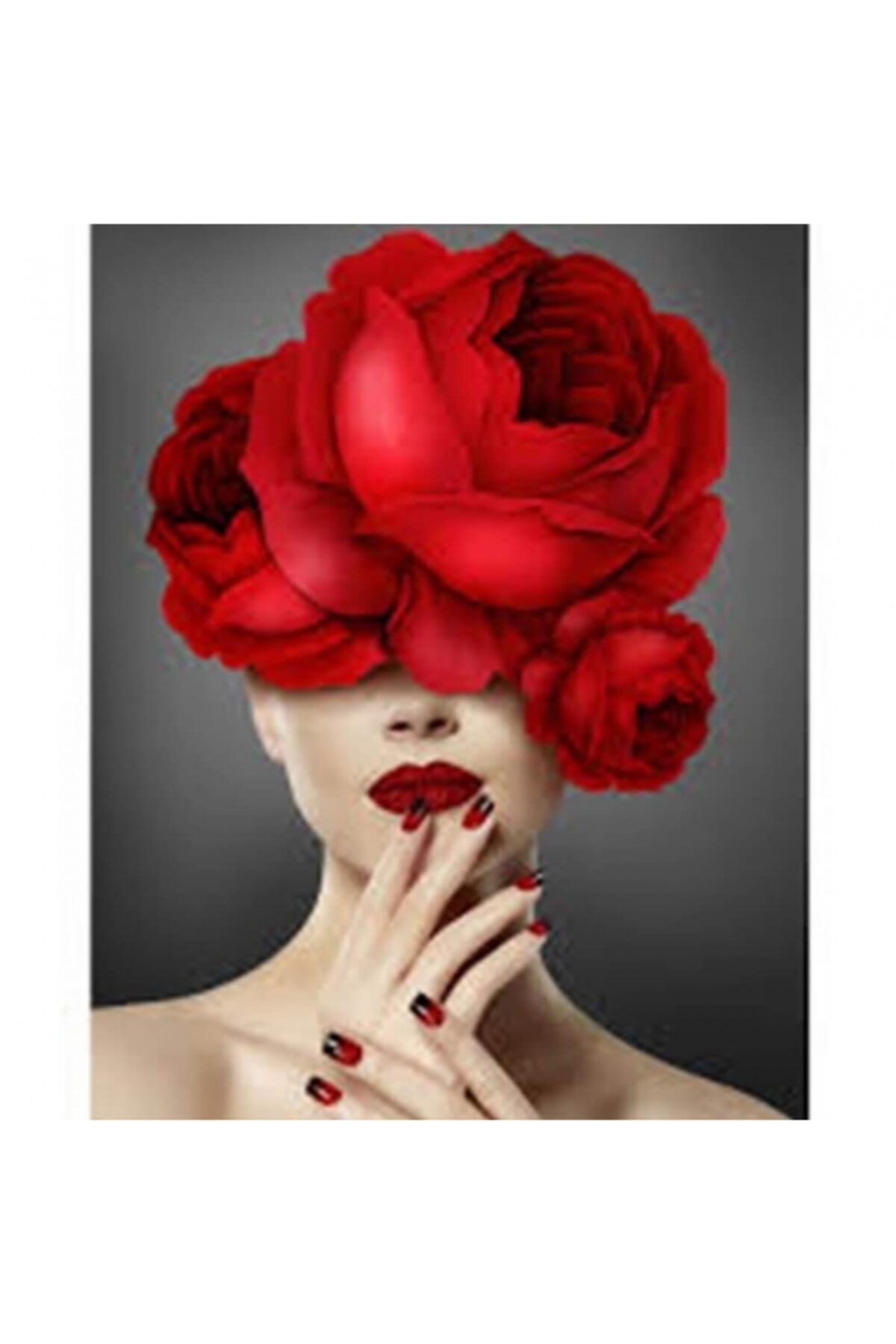 Fupe Shop Çiçek Kadın 6 Renkli Sayılarla Boyama Seti Kasnaklı 70 X 90 Cm