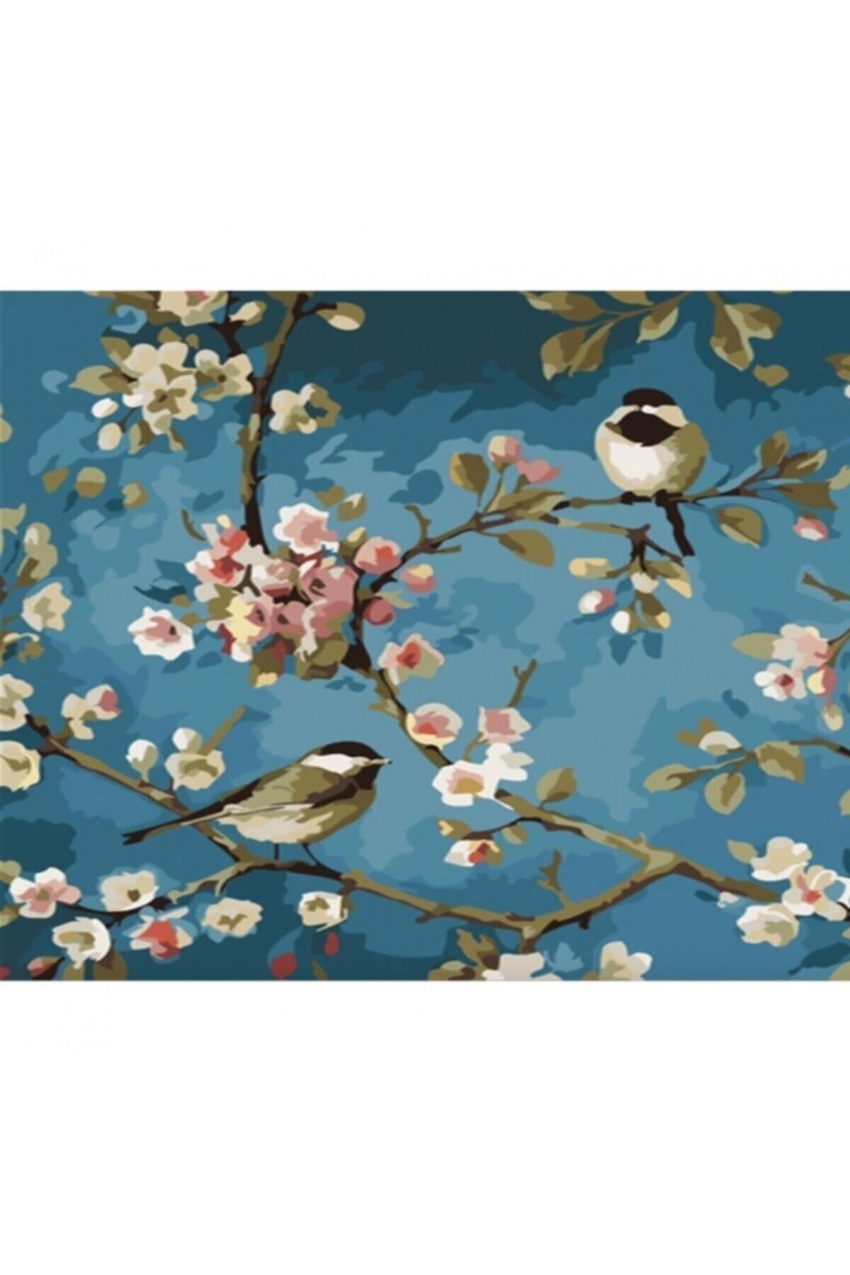 Fupe Shop Daldaki Kuşlar 3 Sayılarla Boyama Seti Kasnaklı 70 X 90 Cm