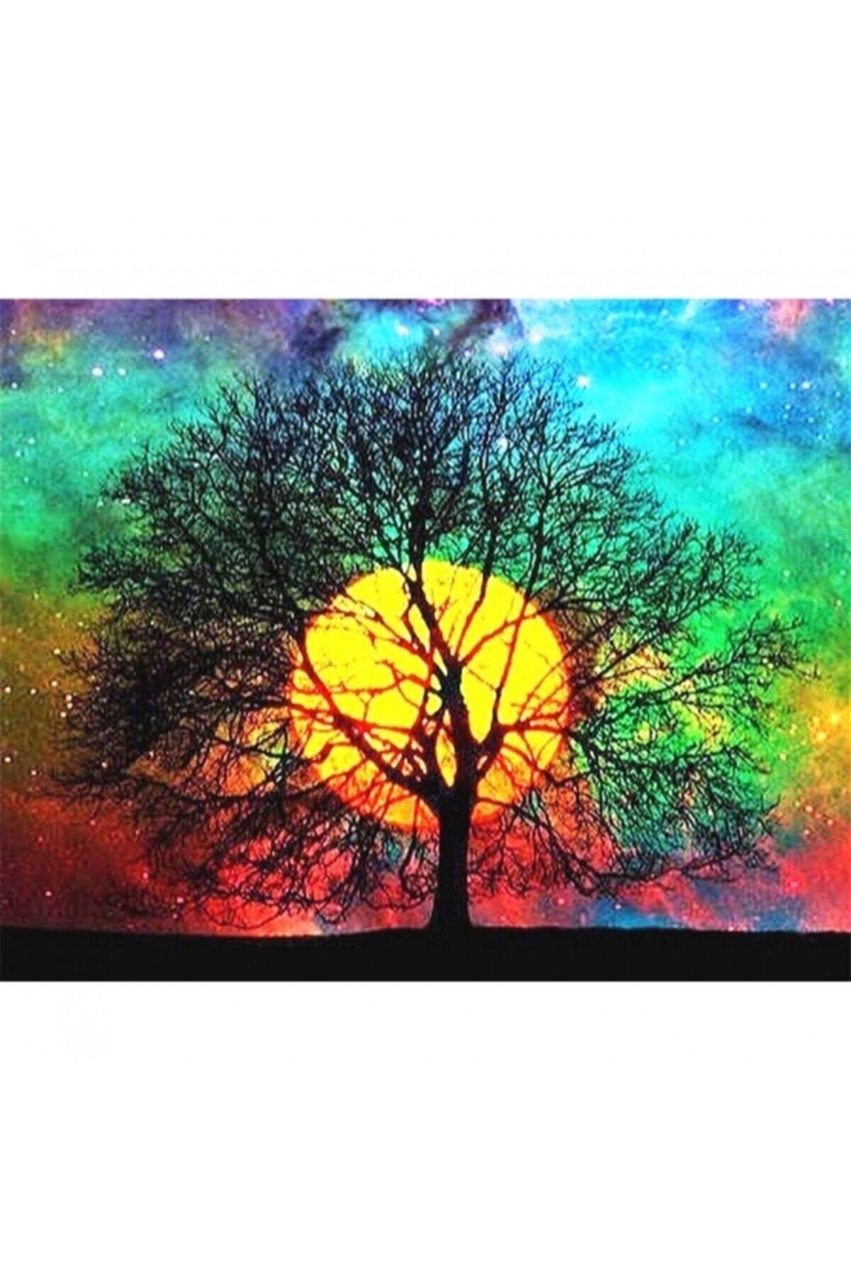 Fupe Shop Dingin Ağaç Sayılarla Boyama Seti Kasnaklı 60 X 75 Cm