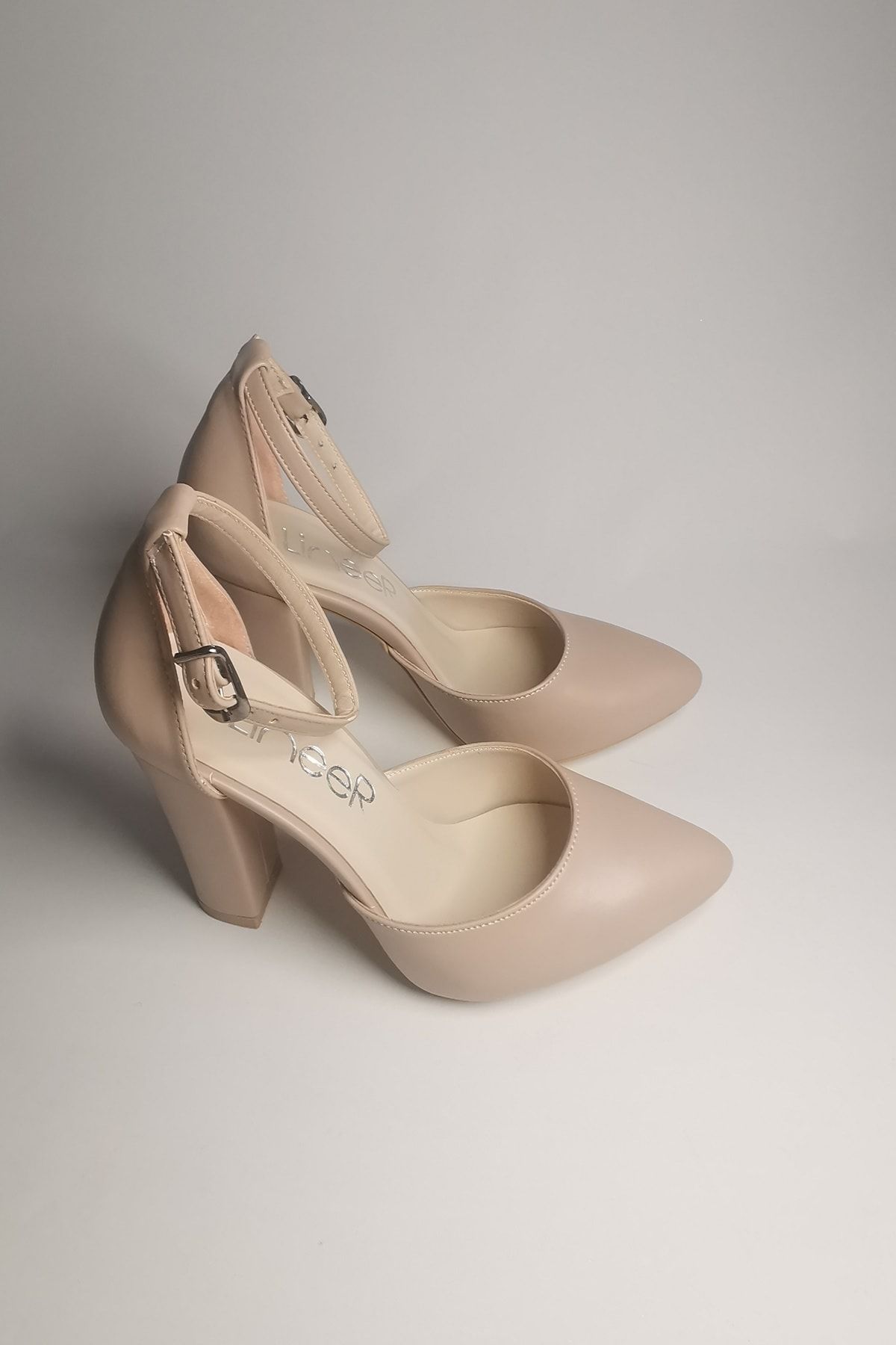 LİNEER Kadın Bej  Kalın Topuk Stiletto