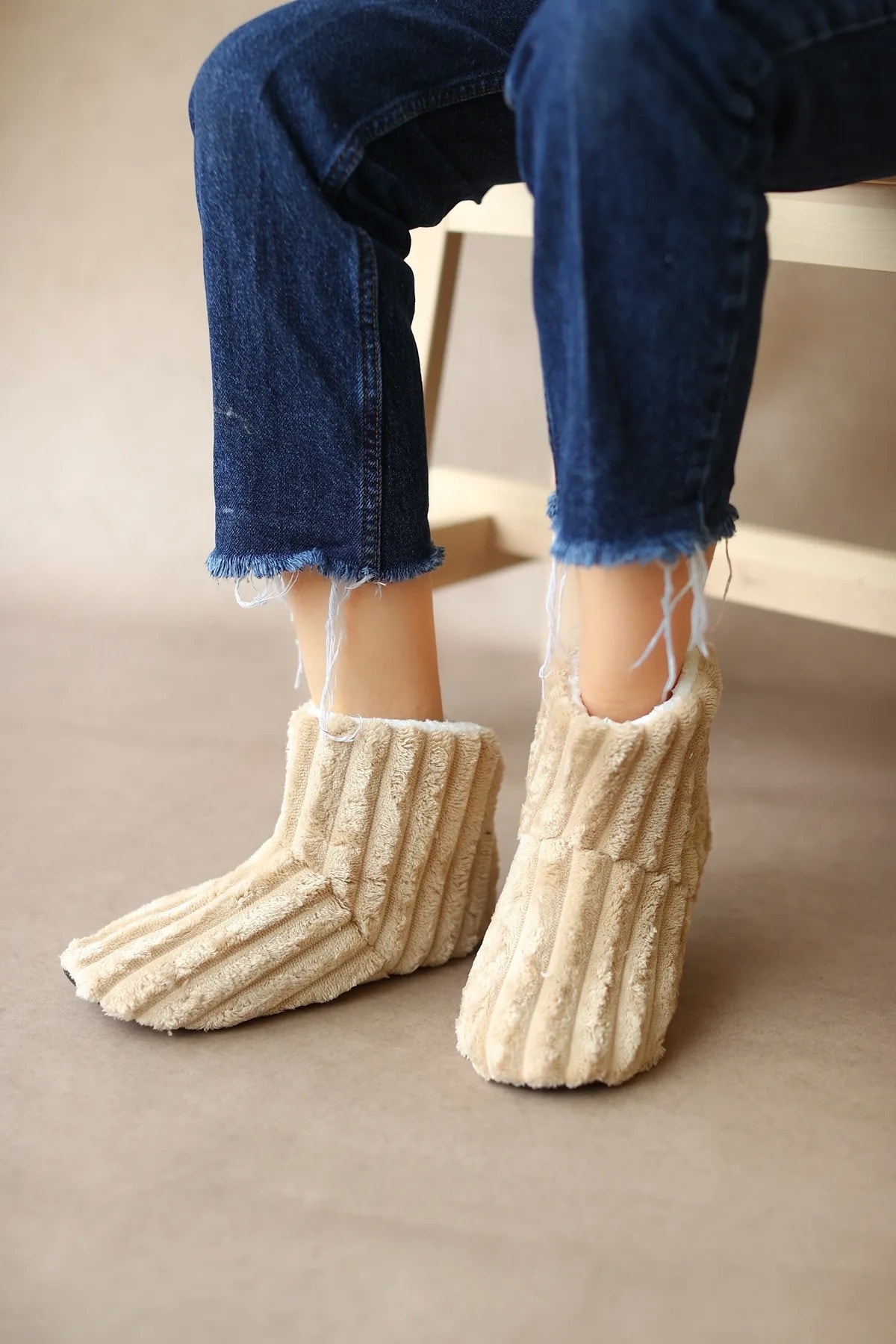 pabucmarketi Kadın Pandof Bot Vizon