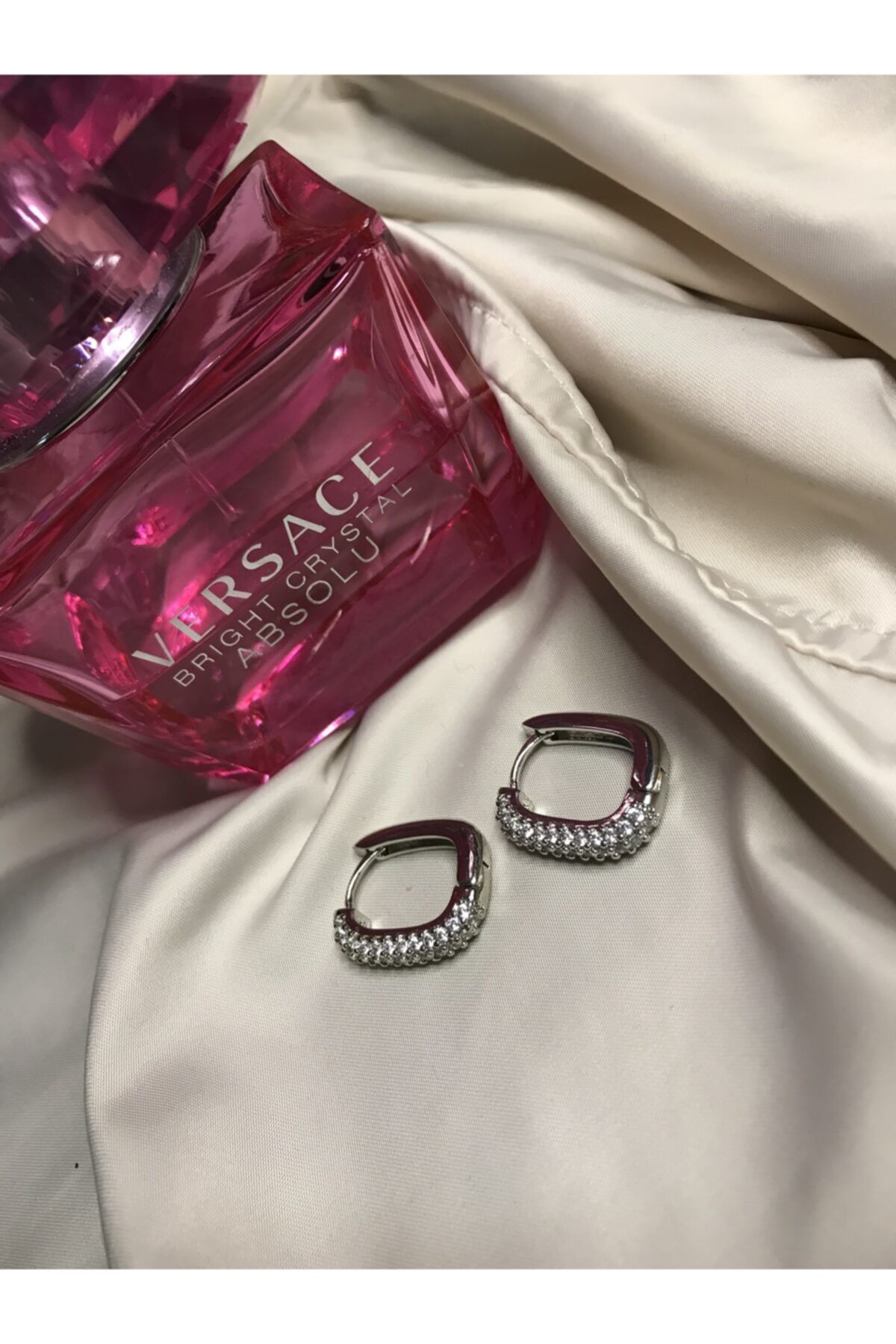 Lá lina Jewels Gümüş Kaplama Zirkon Taşlı Halka Küpe