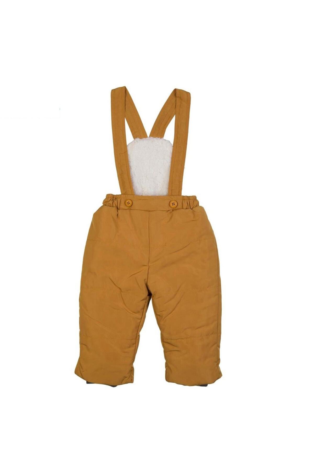 Bebepan Suya Dayanıklı Erkek-kız Unisex Çocuk 3-30 Ay Koyu Sarı Kar Pantolonu