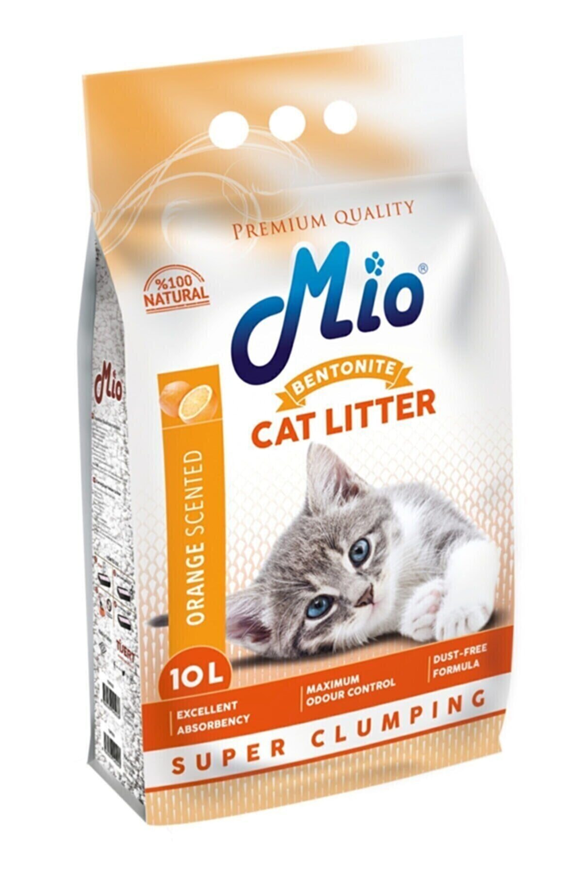 Colore Portakal Kokulu Ince Taneli Süper Topaklanma Koku Hapsedici Kedi Kumu Bentonite Mio 10 Litre