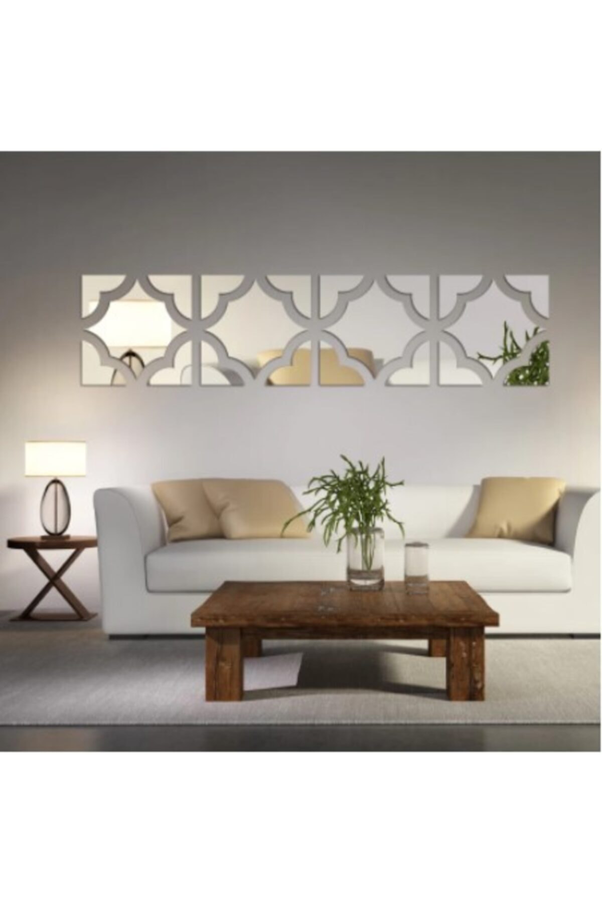 Performance Stickers Dekor Süs Desenli Gümüş 1mm Pleksi Dekoratif Salon Mutfak Ayna