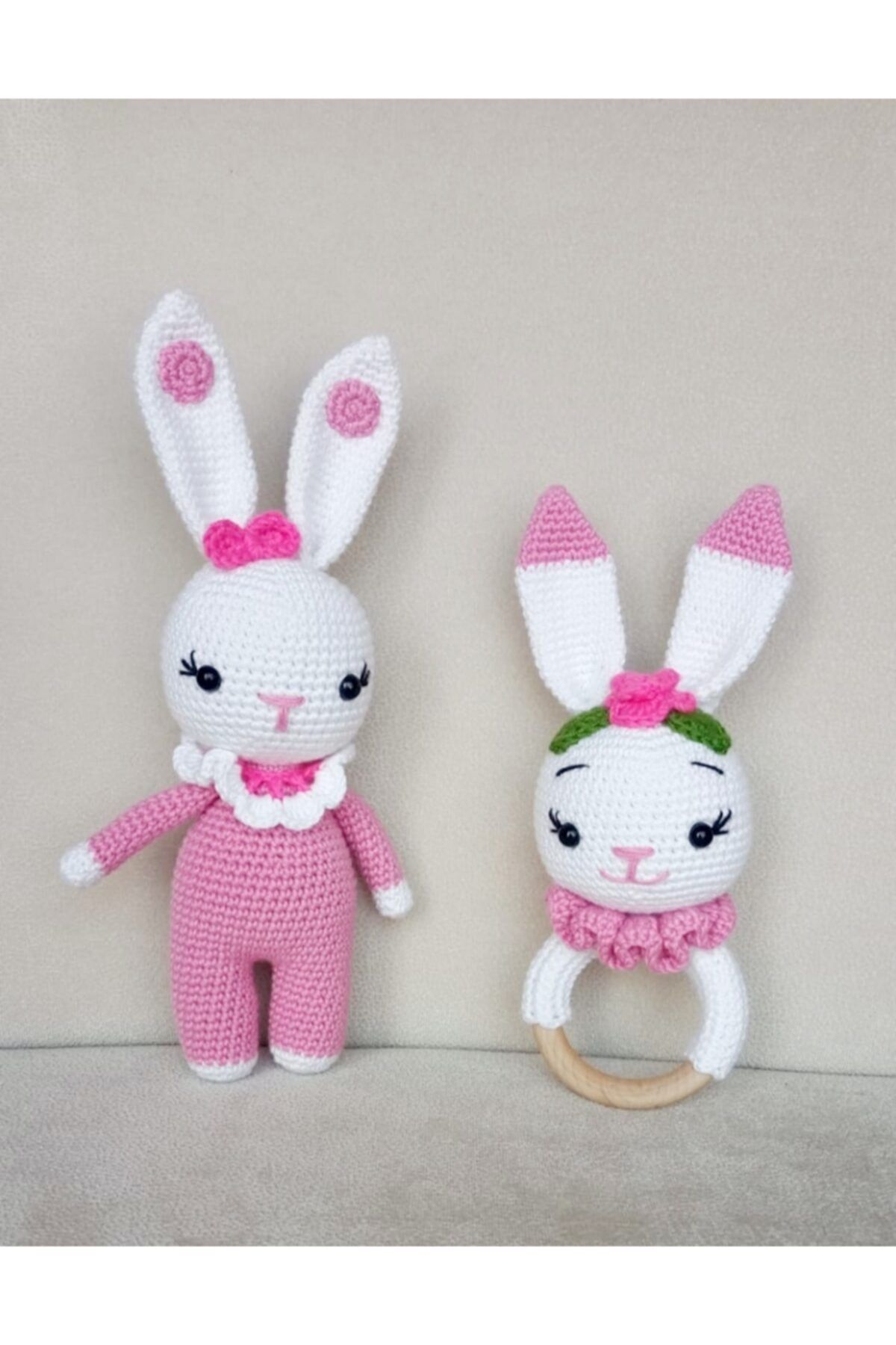 TOYSCİTY Pembe Tavşan Seti Organik Oyuncak