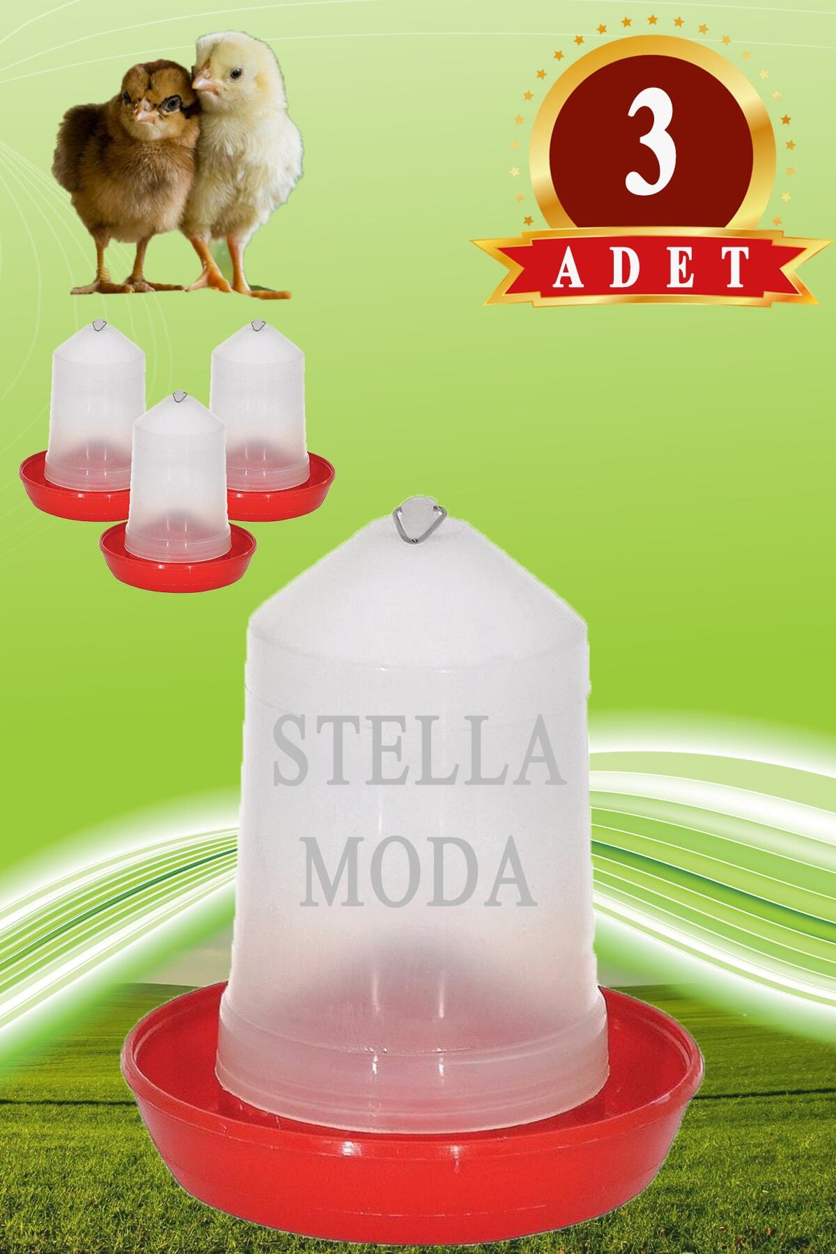 STELLA MODA Civciv Askılı Suluk 750 Ml 3 Adet Güvercin Suluğu Sultan Habeş Gezen Yumurtacı Tavuk Yumurta Kuş
