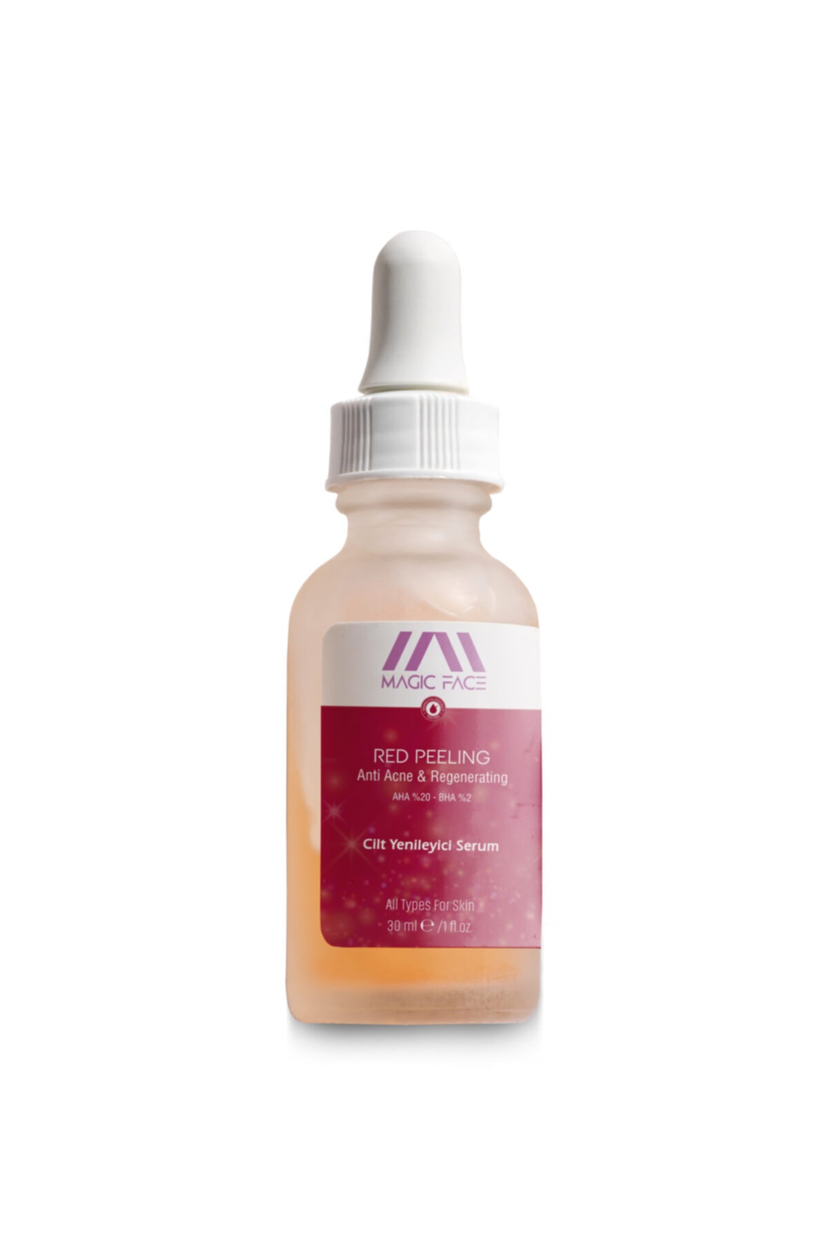 MAGIC FACE Red Peeling Solution Canlandırıcı & Cilt Tonu Eşitleyici Serum 30 ml (AHA 20% BHA 2%)