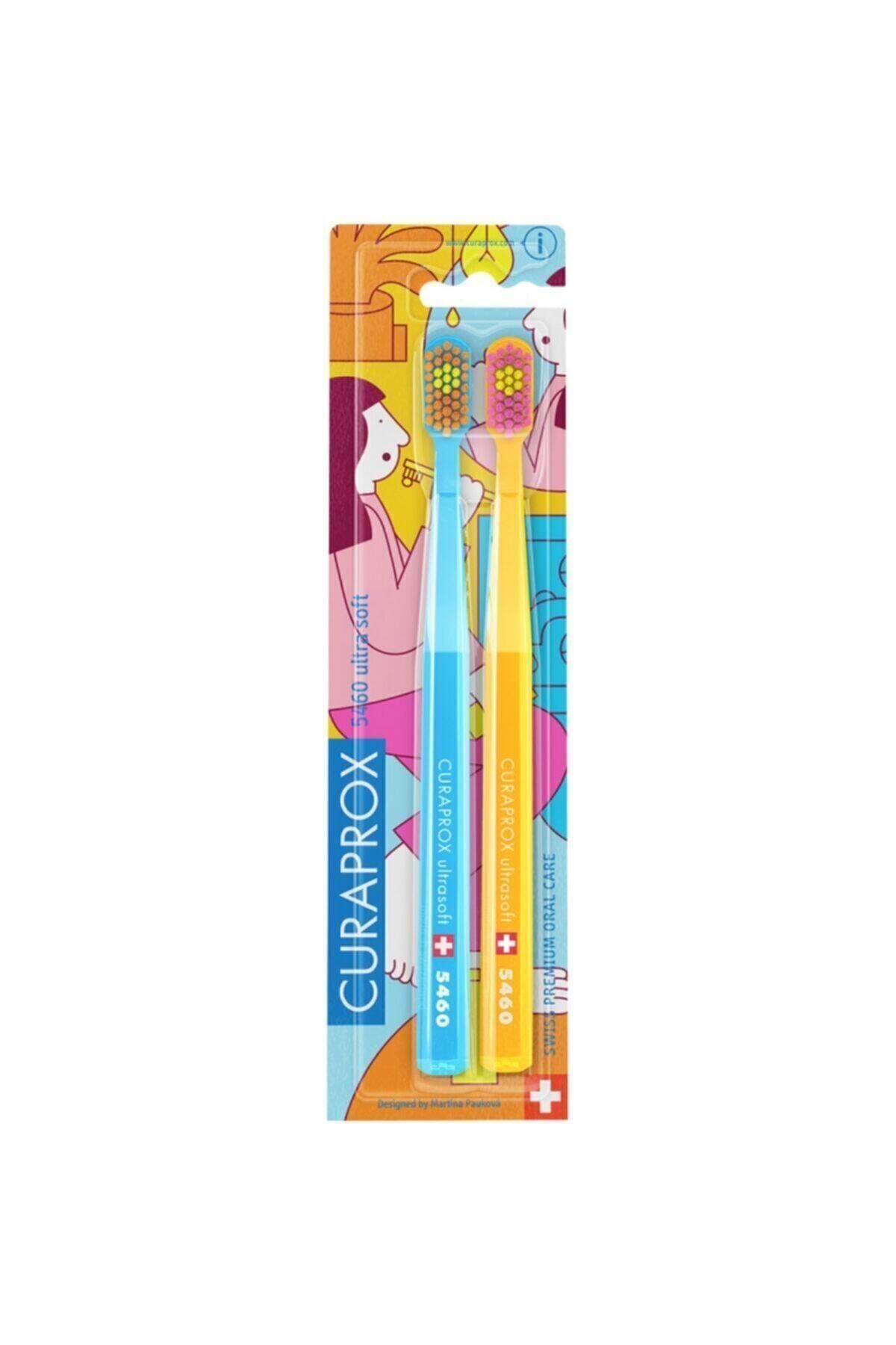 Curaprox Cs 5460 Ultra Soft Bathroom Edition 2li Diş Fırçası Mavi-sarı