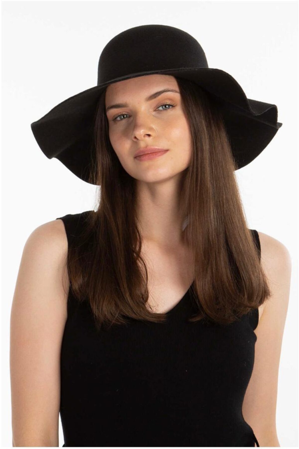 THE FASHLOOK Siyah Fötr Şapka