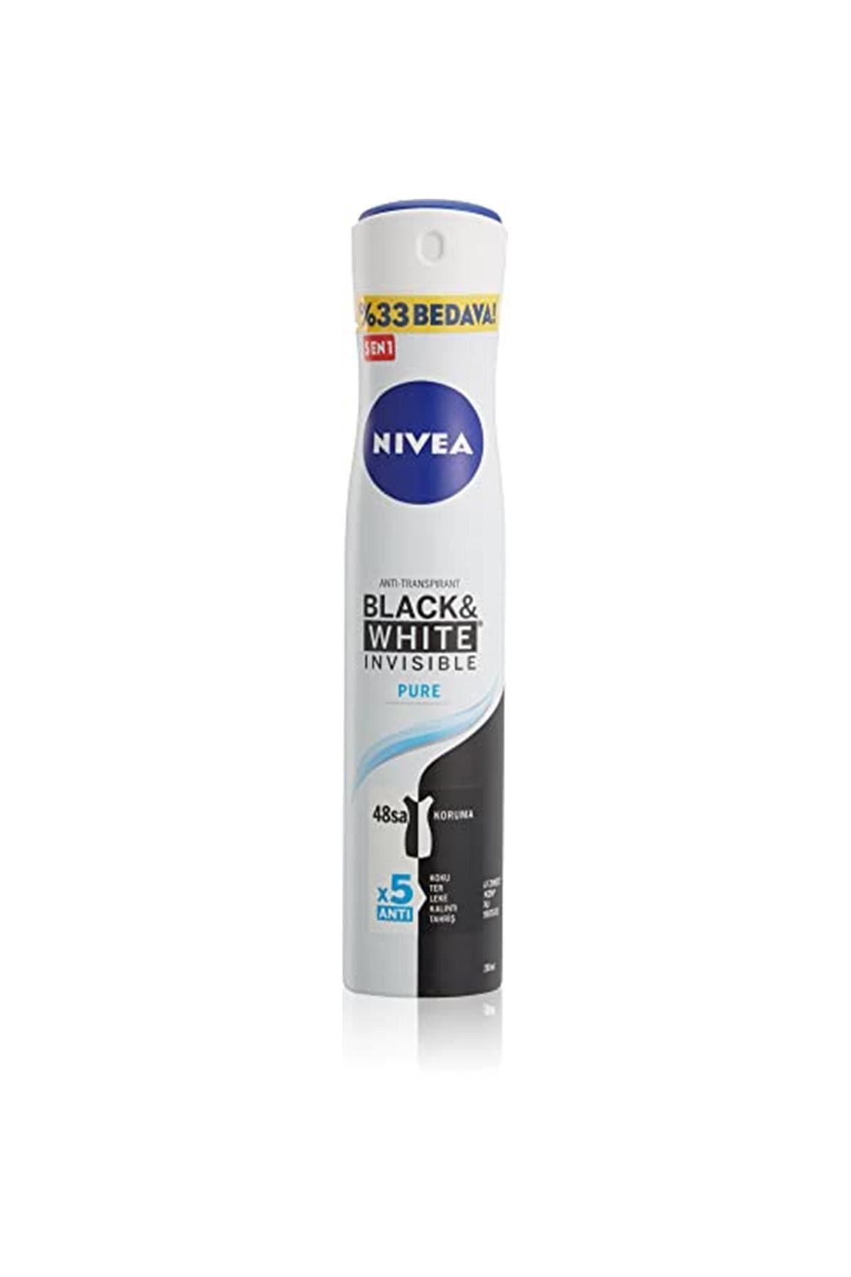 Nivea Black&white Pure Kadın Deodorant Sprey 200 ml 1 Paket 1 X 200 ml