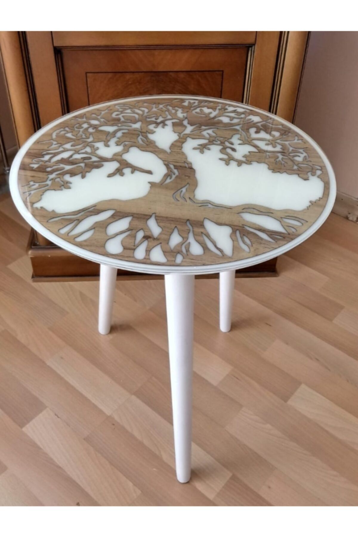 resinartworlds Epoksi Hayat Ağacı Sehpa Beyaz