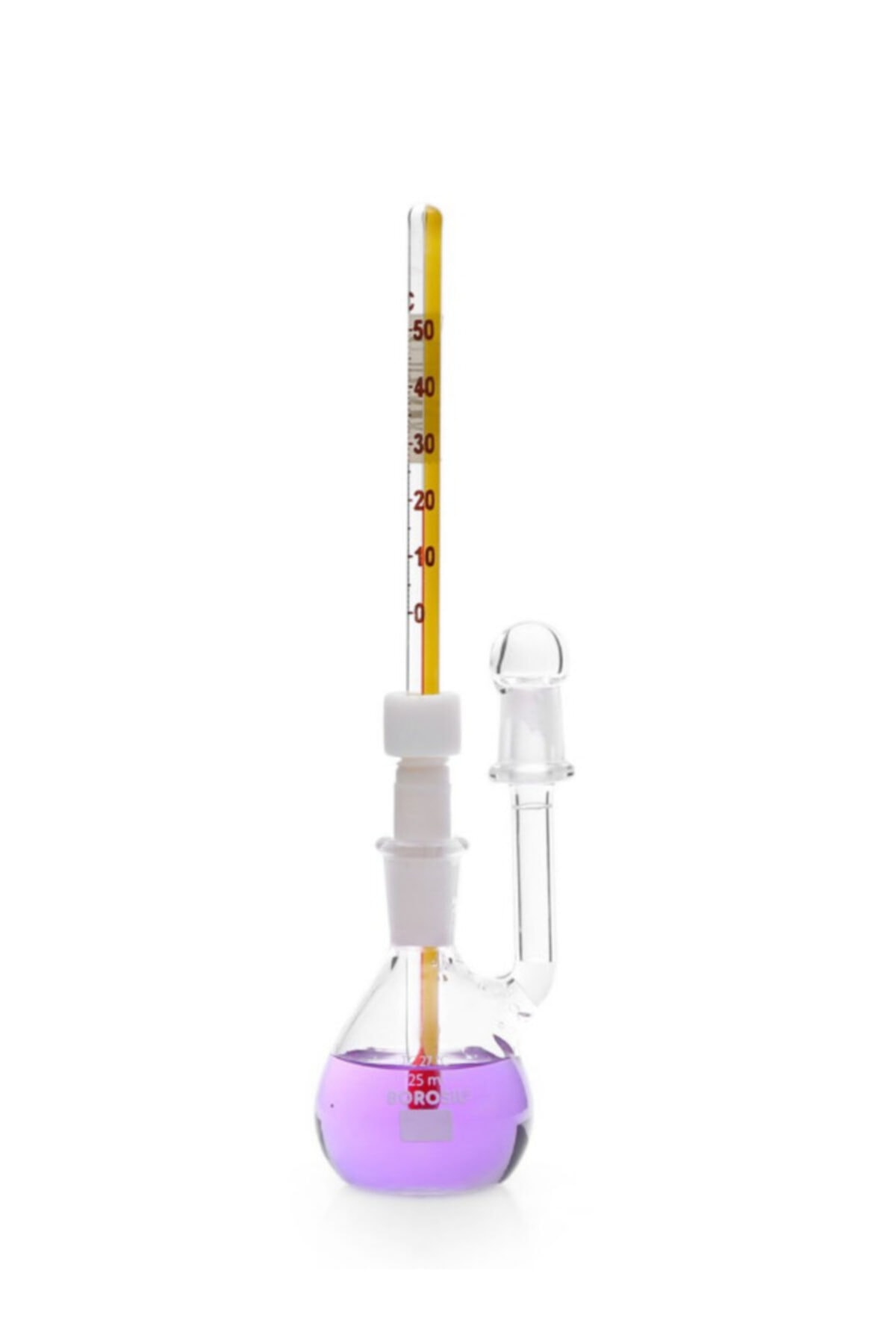 Borosil Cam Piknometre - 25 Ml - Kalibreli - Termometreli Ve Sertifikalı - 1 Set/paket
