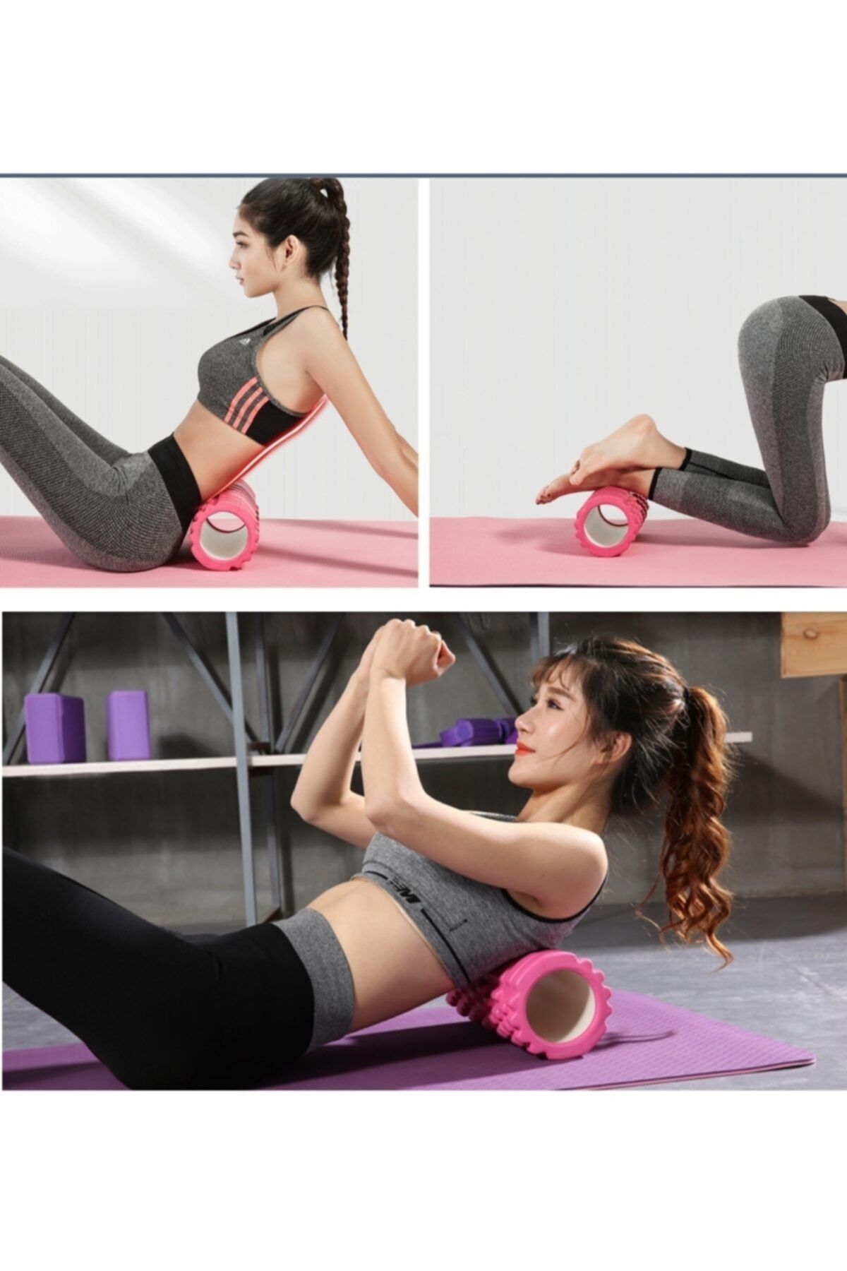Zepca Mavi 33 cm Foam Roller Fitnes Pilates Masaj Özellikli Teker