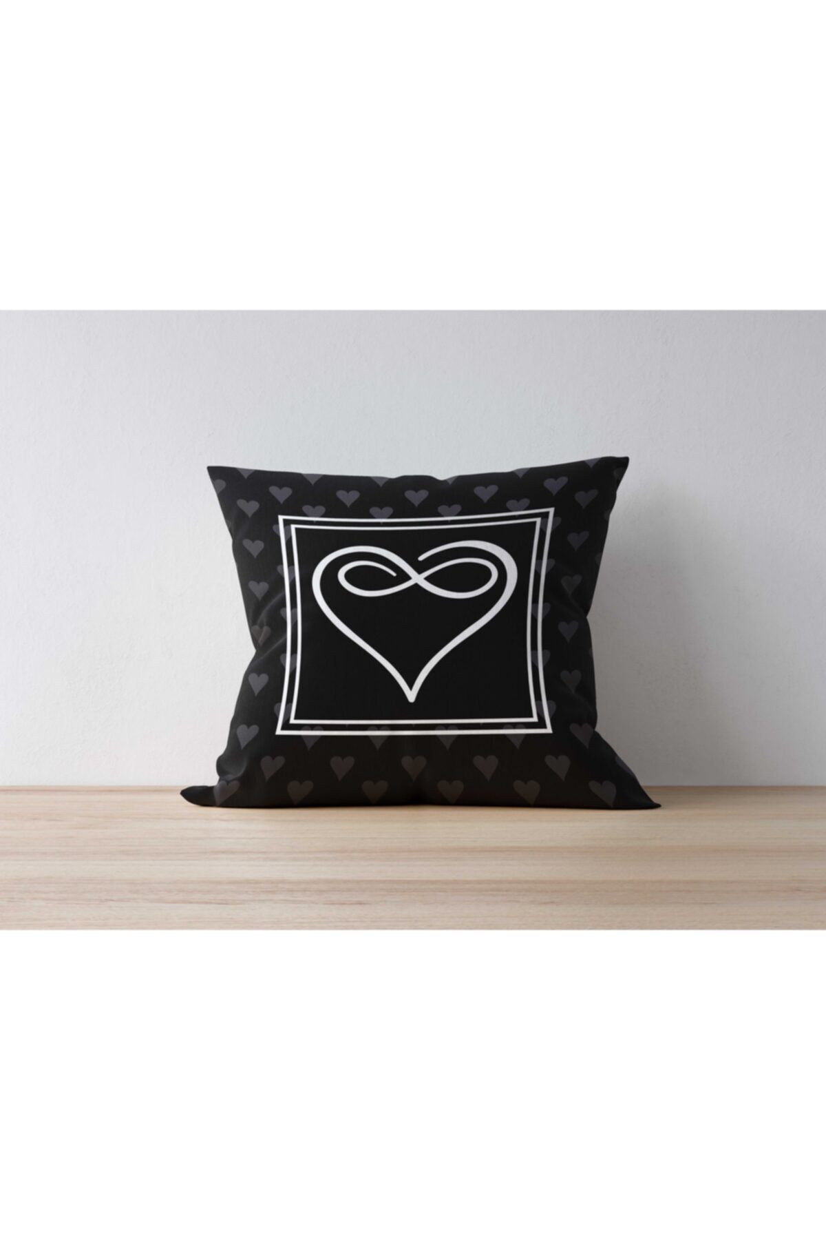 Asyabayrak Kalpli Sonsuzluk Yastık Kılıfı – 43x43cm Çift Taraf Baskılı