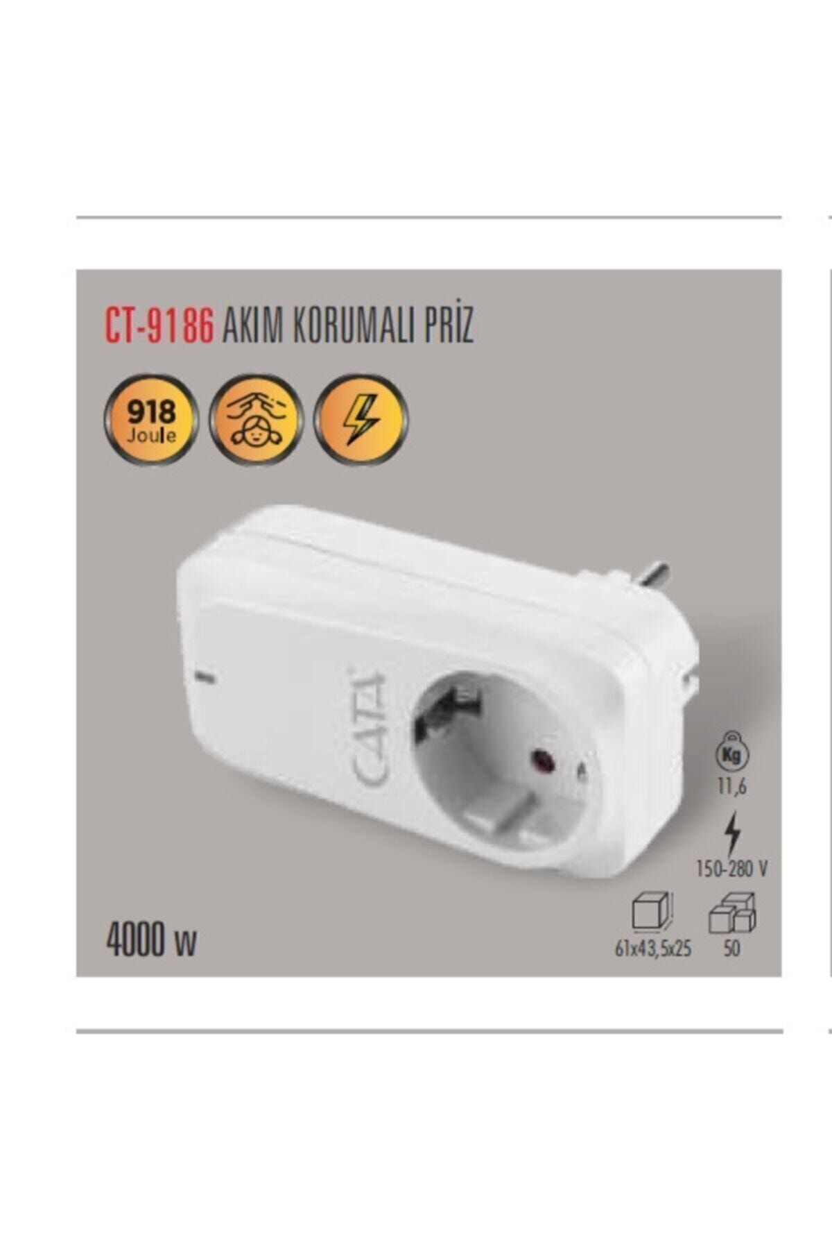 Cata Ct-9186 Akım Korumalı Priz(918 Joule-4000w)