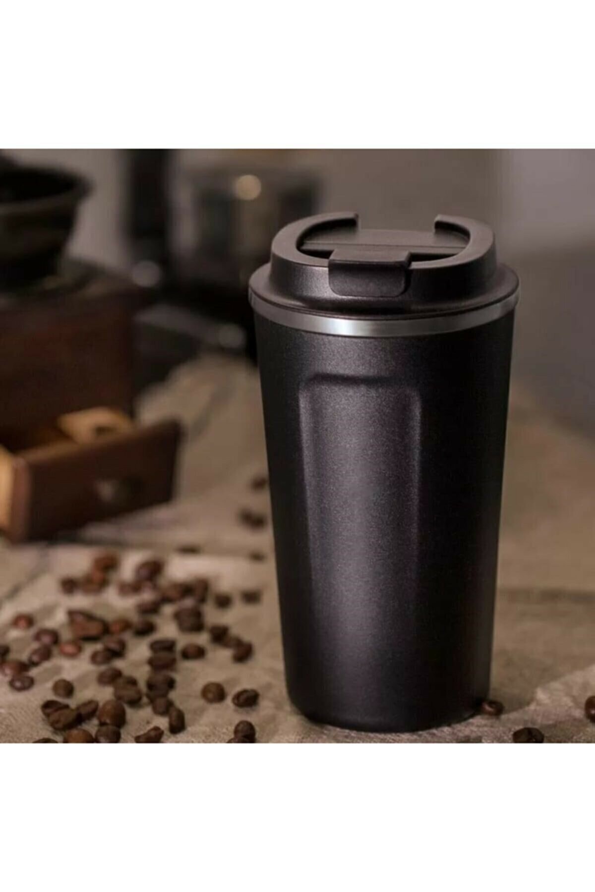 NRDLİFE Çift Katmanlı Paslanmaz 304 Çelik Termos 380 Ml Termos Mug Araç Kahve Çay Termos Nrd520 Siyah
