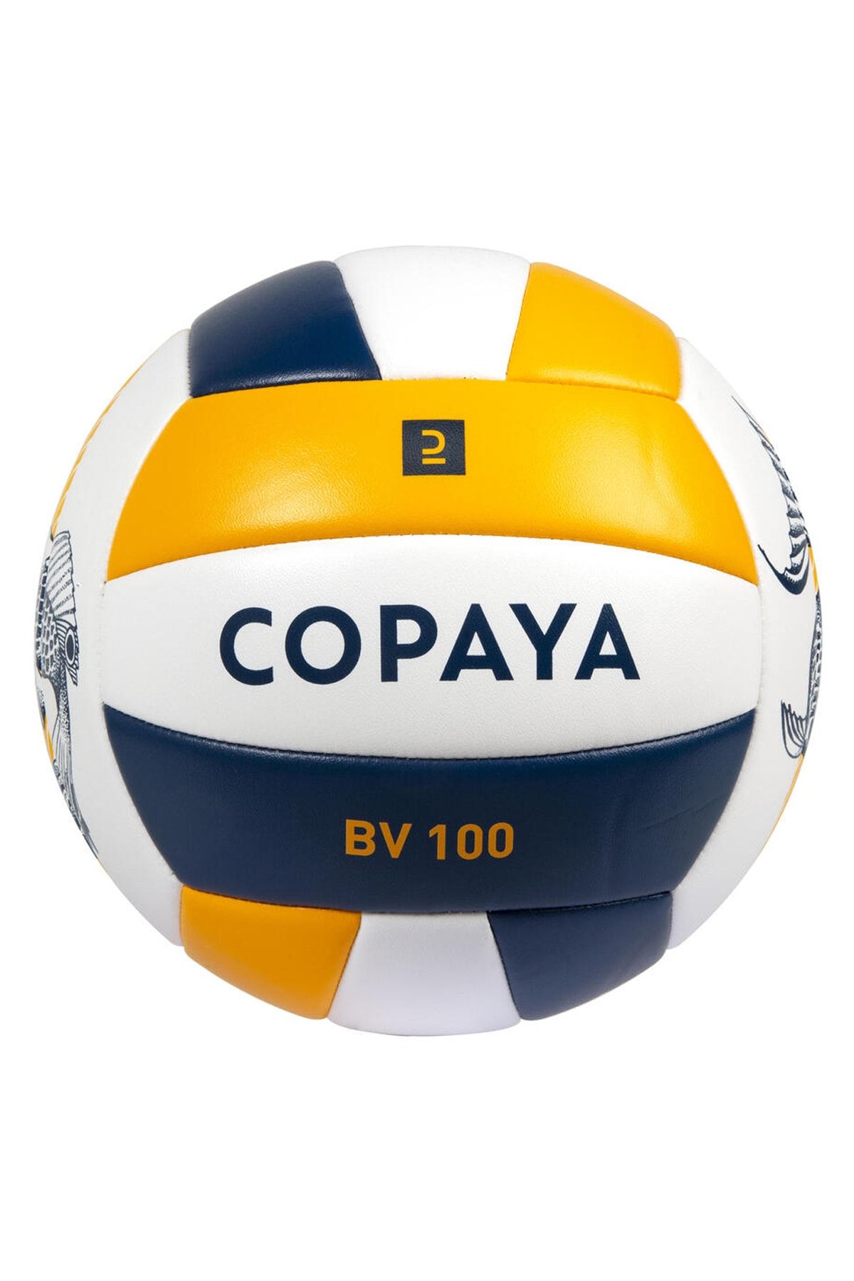 Badem10 Copaya Bv100 Plaj Kumsal Voleybol Topu Balık Desenli Turuncu 5 Numara