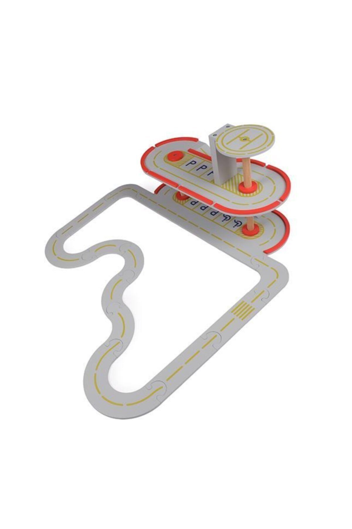 Melabe Kids Ahşap Oyuncak Küçük Otopark Seti - Hot Whells-matchbox Uyumlu