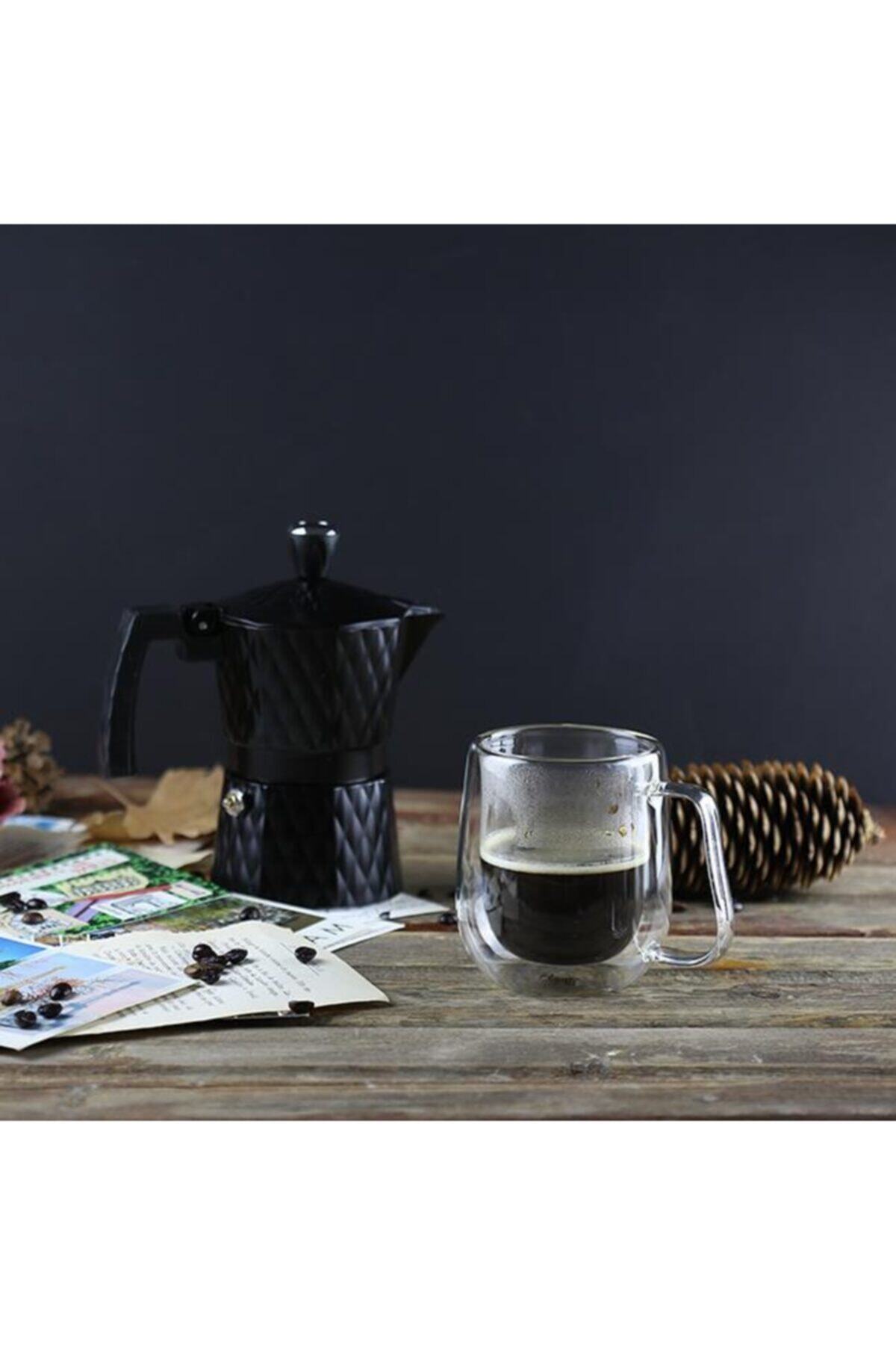 Akayev 3 Moka Pot Çift Cidar Kupa Seti