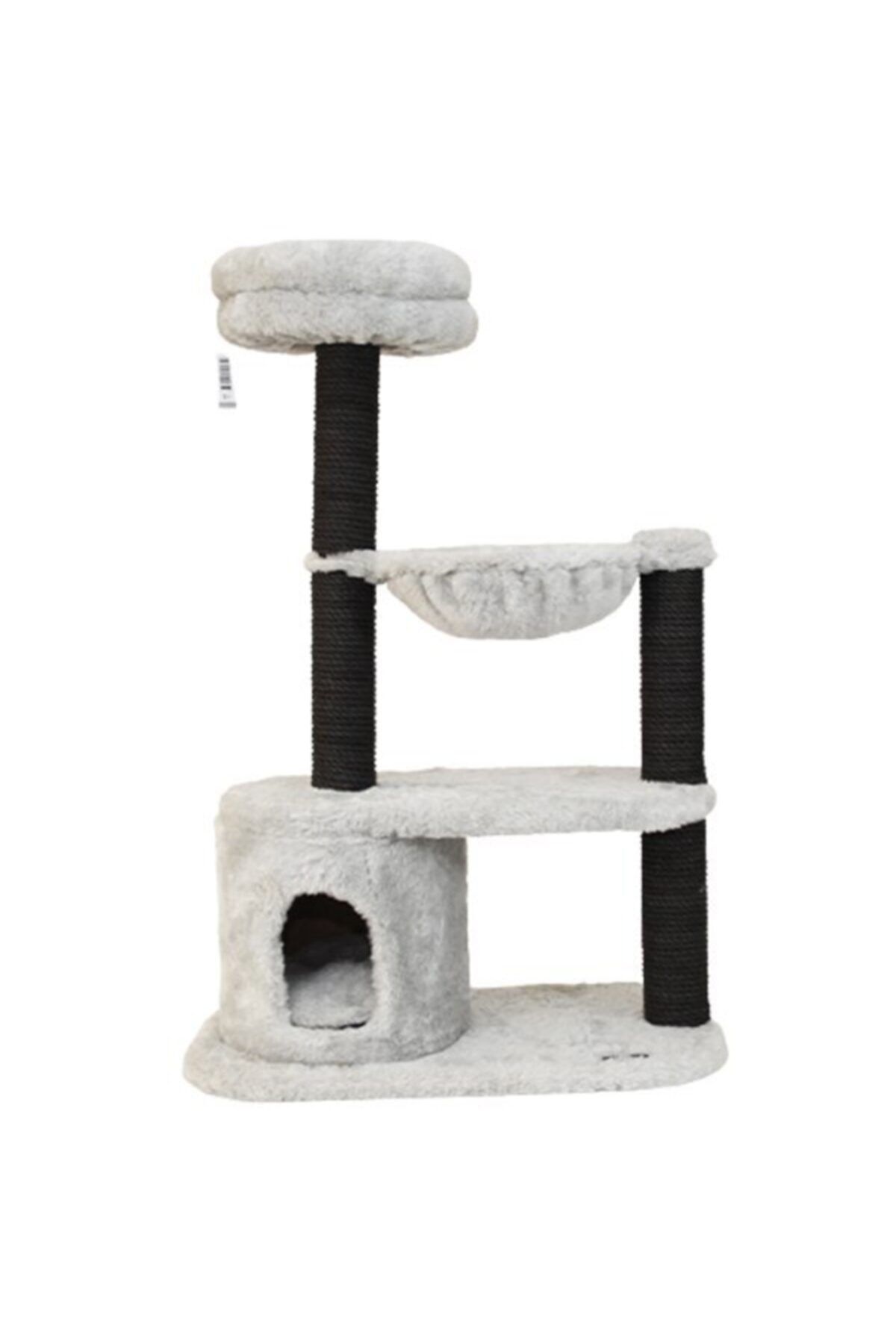 kralle Yuvalı Kedi Tırmalama Ve Oyun Evi Krem 40x60x110h Cm