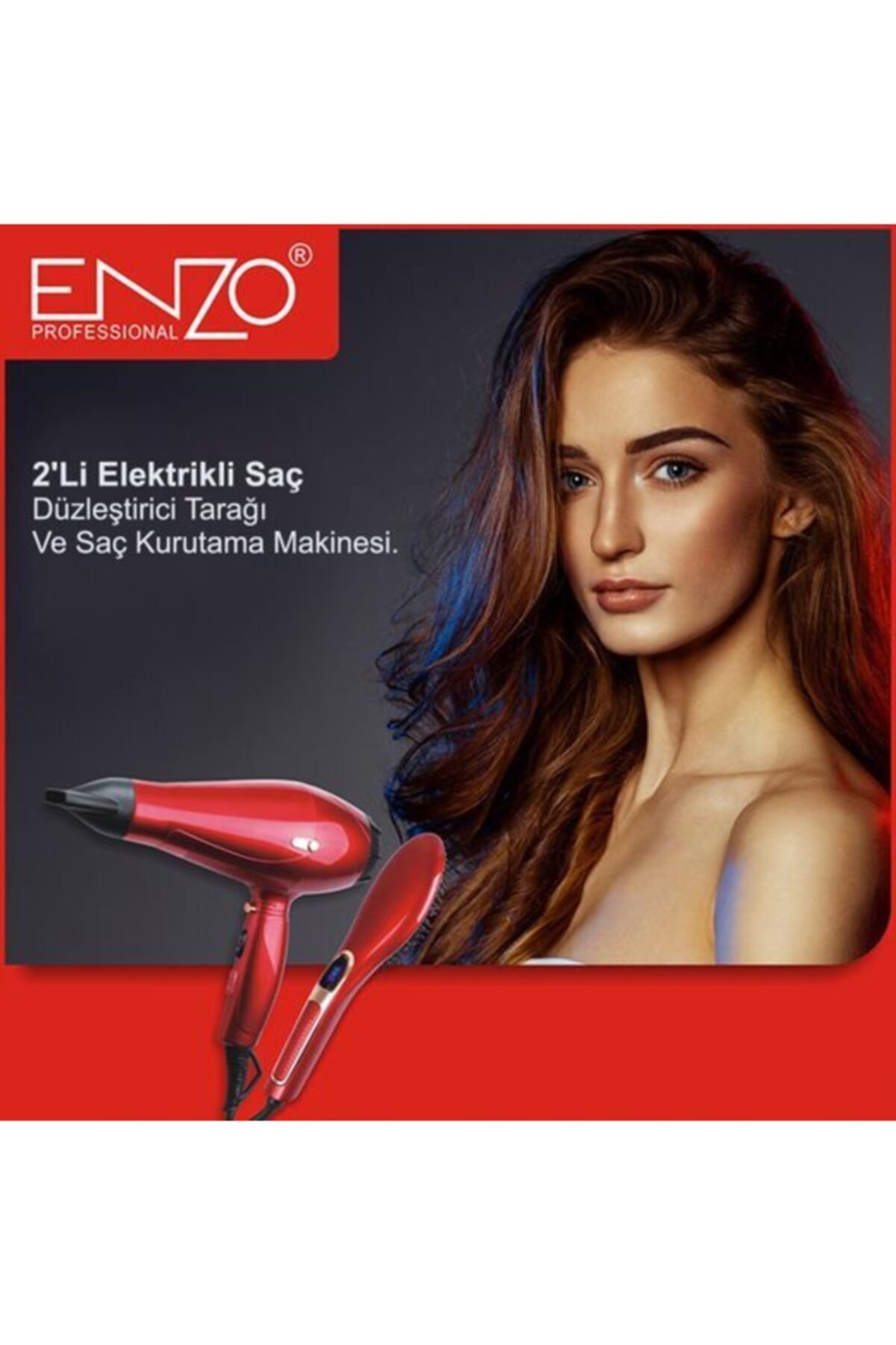 TamamElek En- 2'li Elektrikli Saç Düzleştirici Tarağı Ve 6000w Saç Kurutama Makinesi.