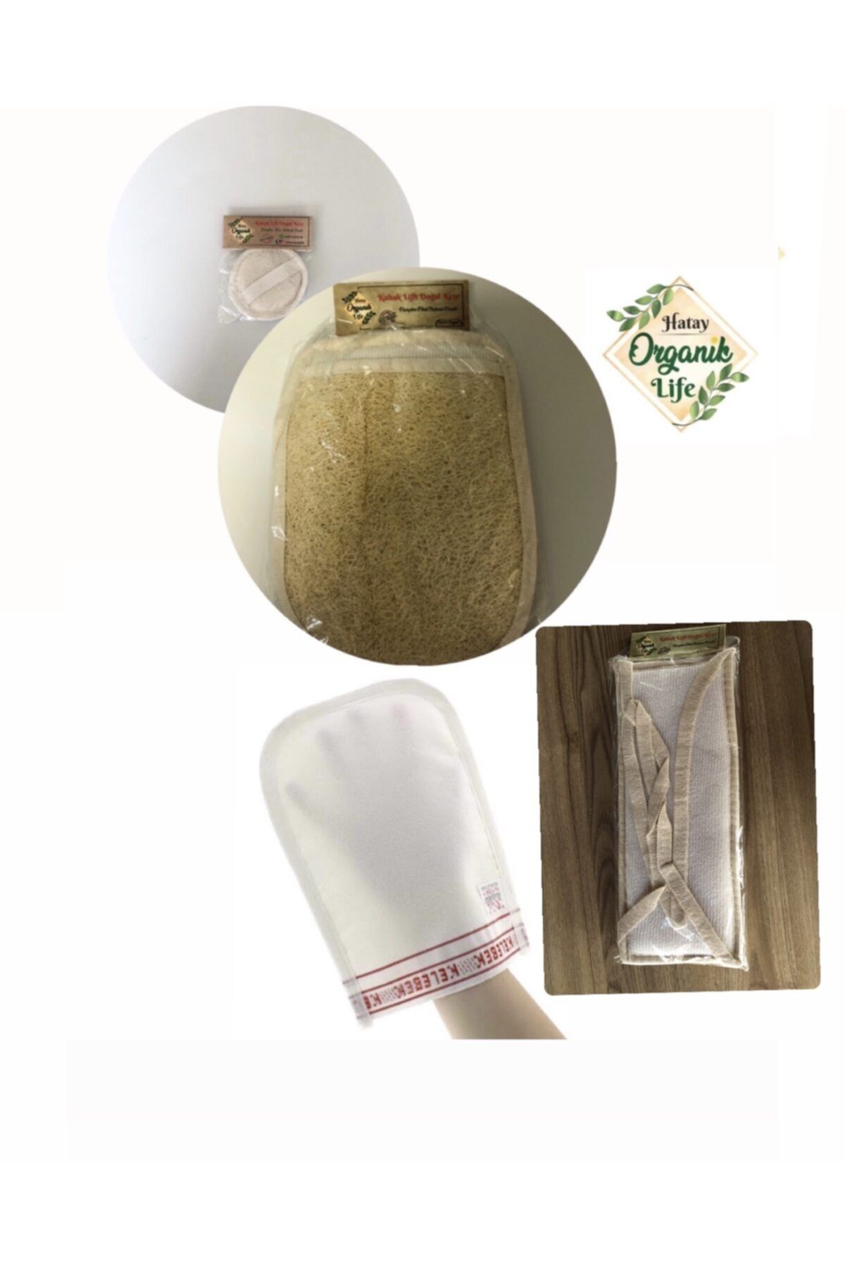 HATAY ORGANİK LİFE Doğal Kabak Lifi Vücut +yüz Yıkama Ve Kelebek Kese