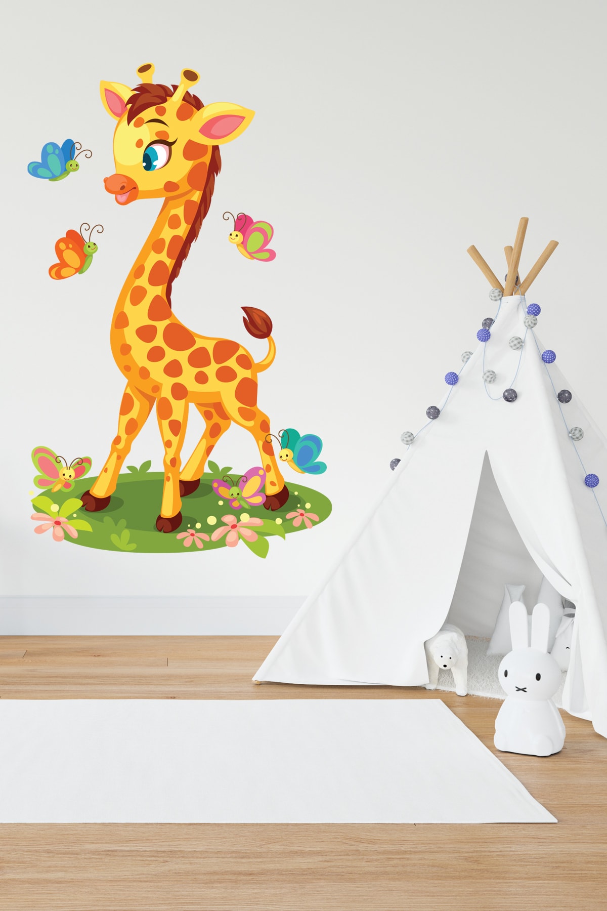 efekt reklam Sevimli Yavru Zürafa Çocuk Odası Duvar Sticker