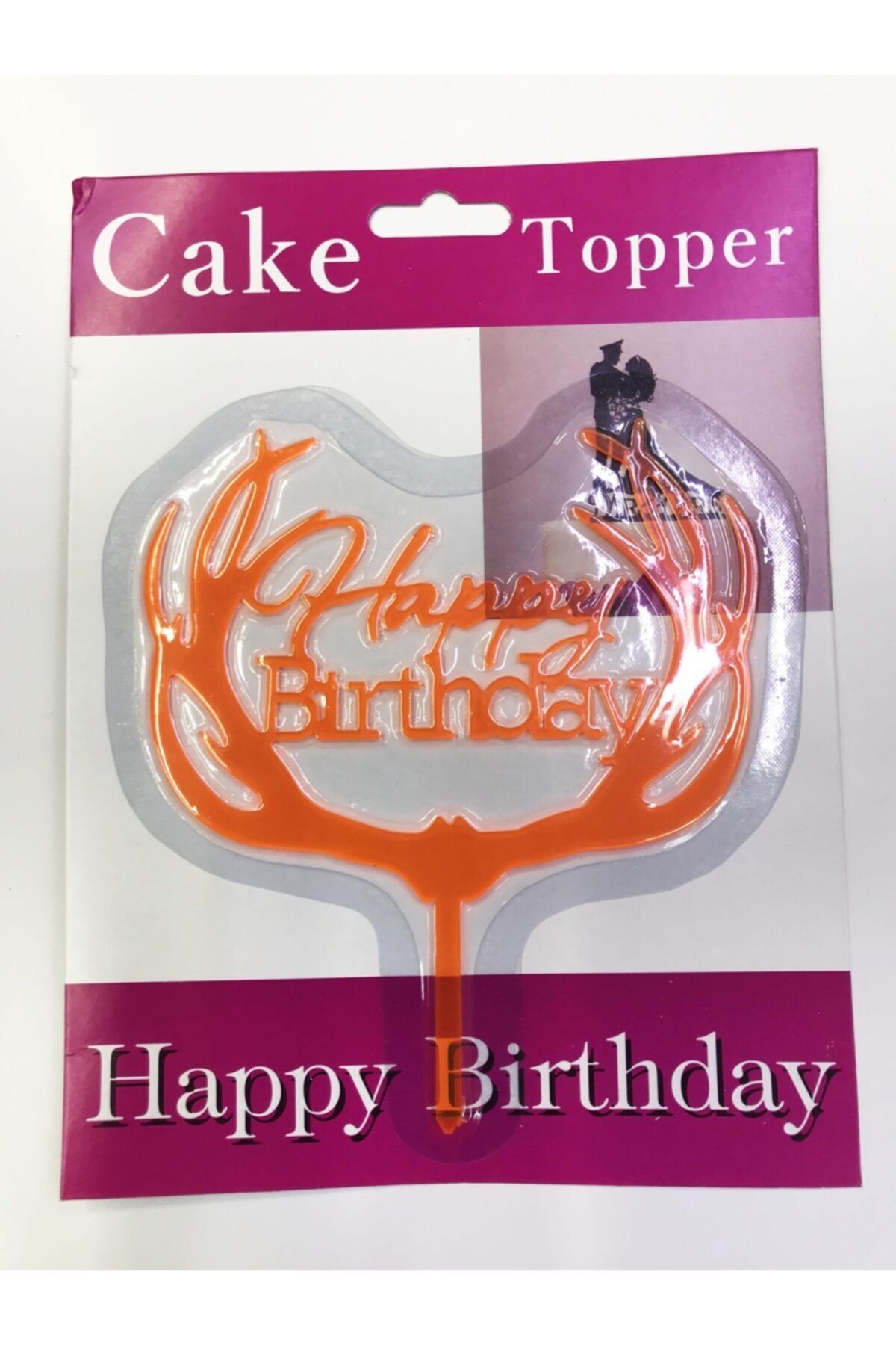 AYBOSS Happy Birthday Yazılı Turuncu Dallı Pasta Kek Çubuğu-