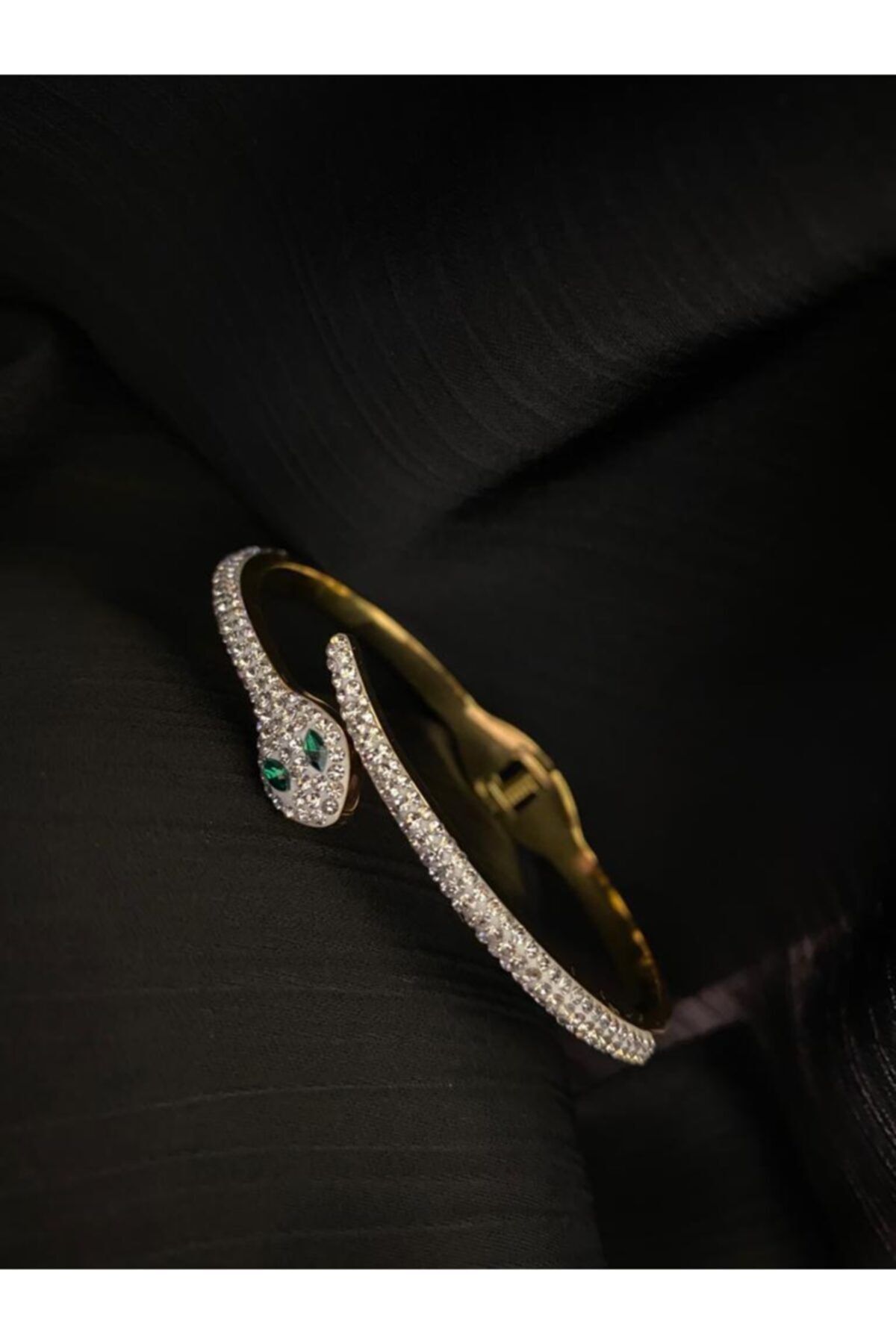 SERENDIPITY ACCESSORY Gold Rengi Yılan Figürlü Çelik Kelepçe Bileklik