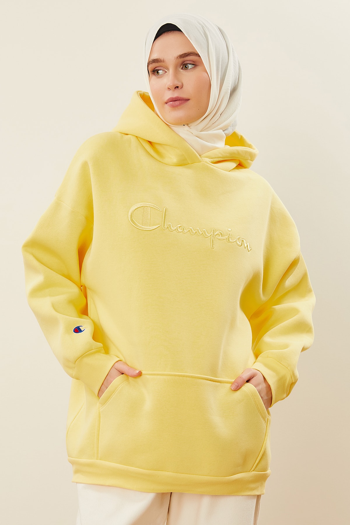 MARKALİSTE Kapüşonlu Oversize Sweatshirt Sarı