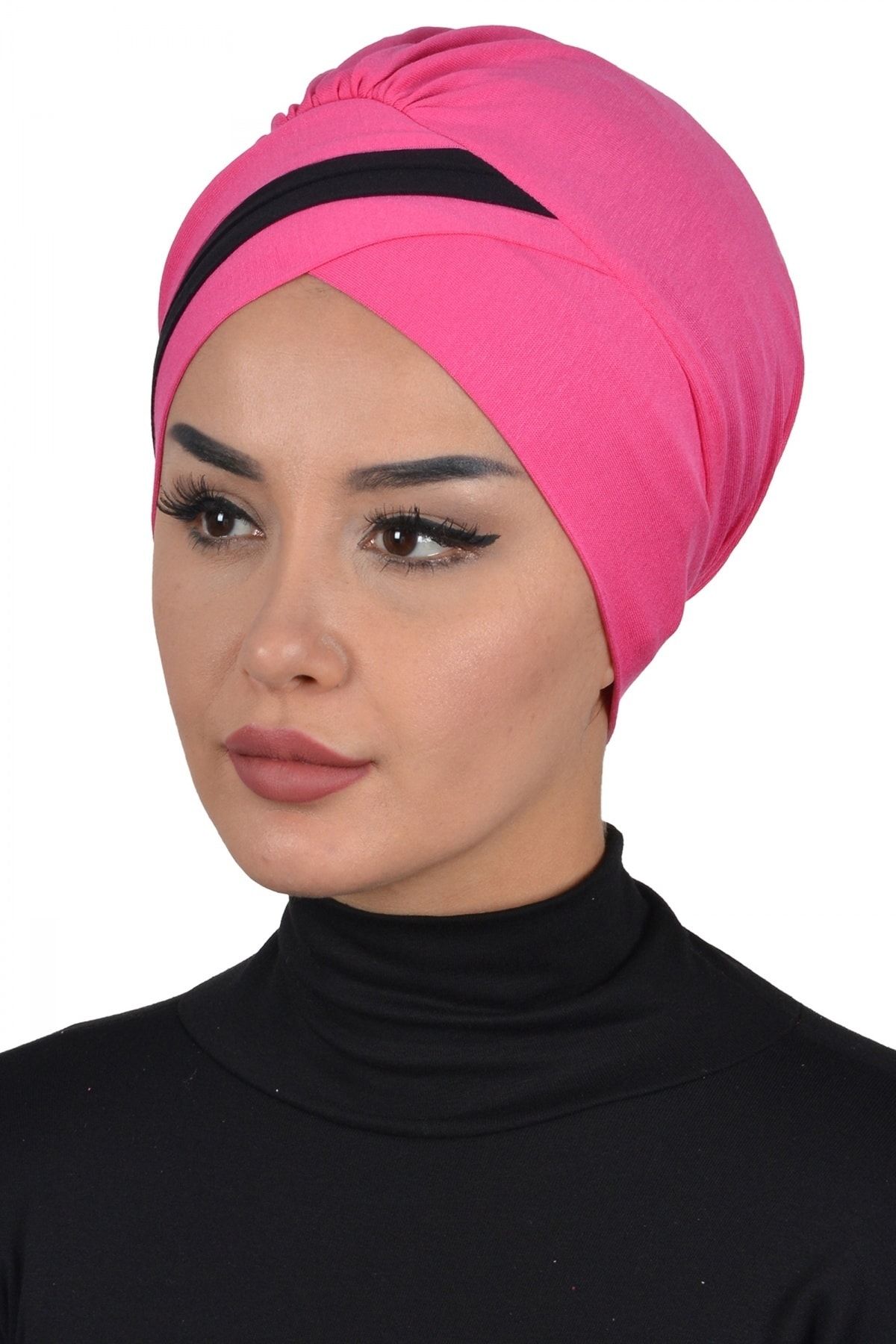 DREAM VEGA Çift Renkli Penye Bone Fuşya - Siyah