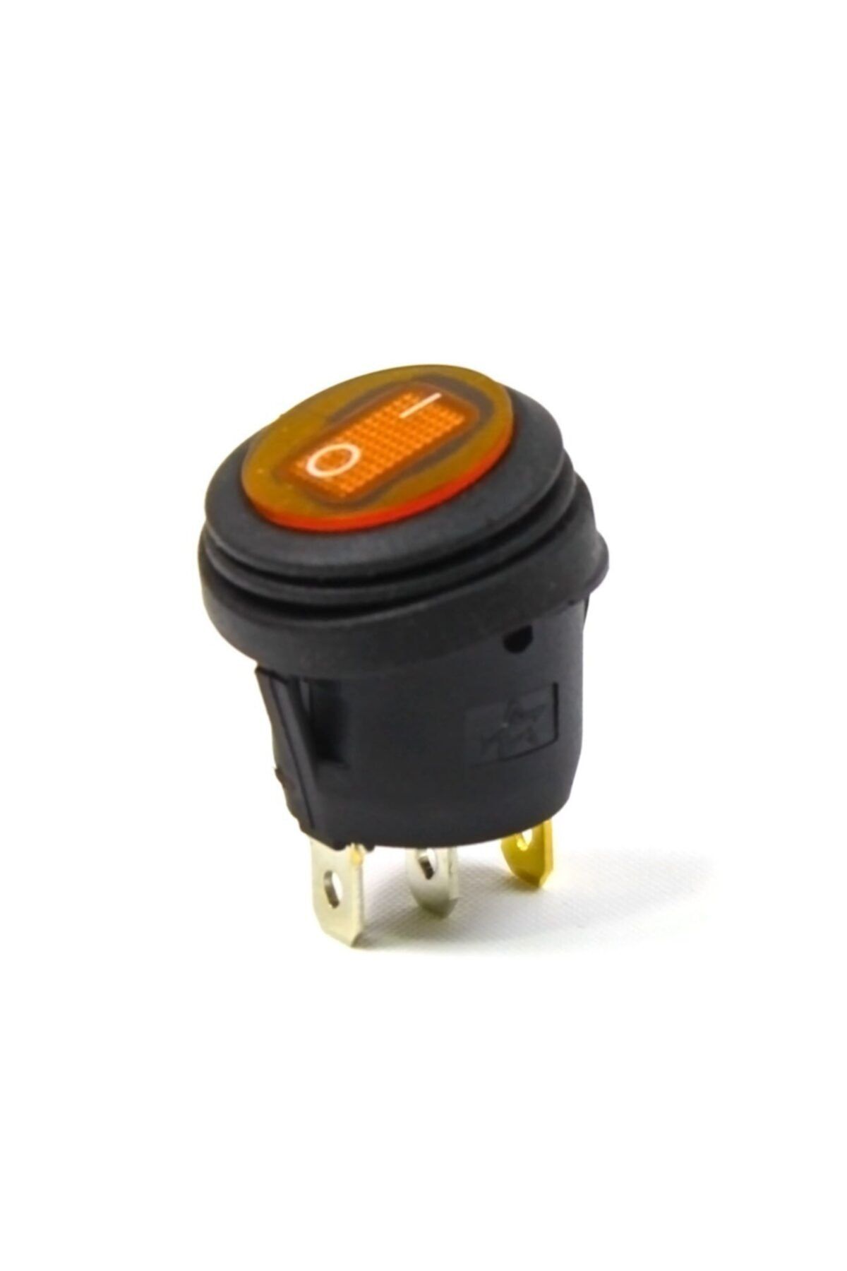 Kampa Yuvarlak Körüklü Işıklı Anahtar 10 Adet Turuncu, On-off 3 Pin - Düğme Buton Switch