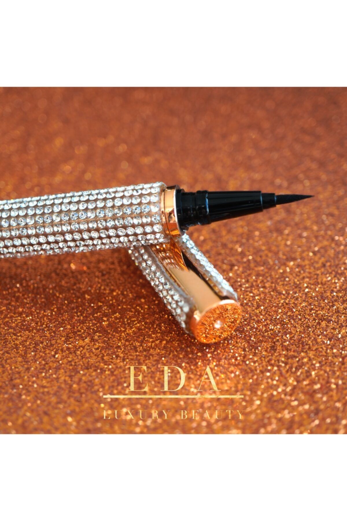 EDA LUXURY BEAUTY Diamond Liquid Eyeliner Siyah Parlak Waterproof Göz Makyajı Suya Dayanıklı Vegan Makeup Göz Kalemi