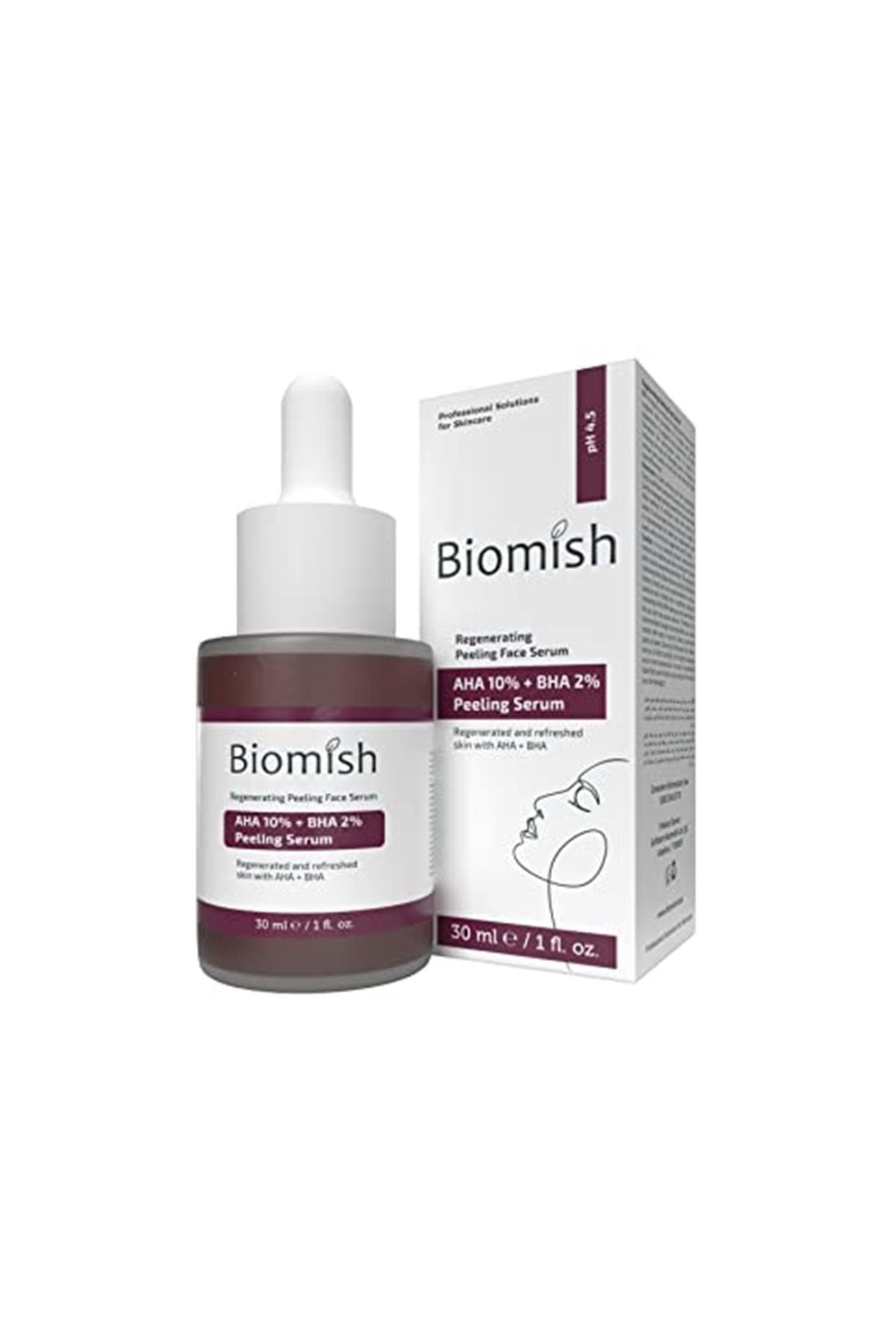 Biomish : Cilt Yenileyici & Cilt Tonu Eşitleyici Kırmızı Yüz Peeling Serum 30 Ml. (aha 10% +