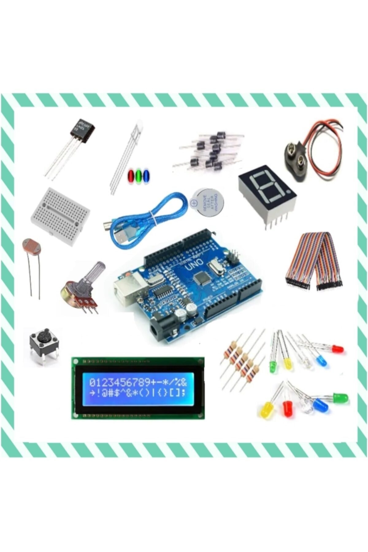 Arduino Uno R3 Başlangıç Seti - 25 Parça 130 Adet Set