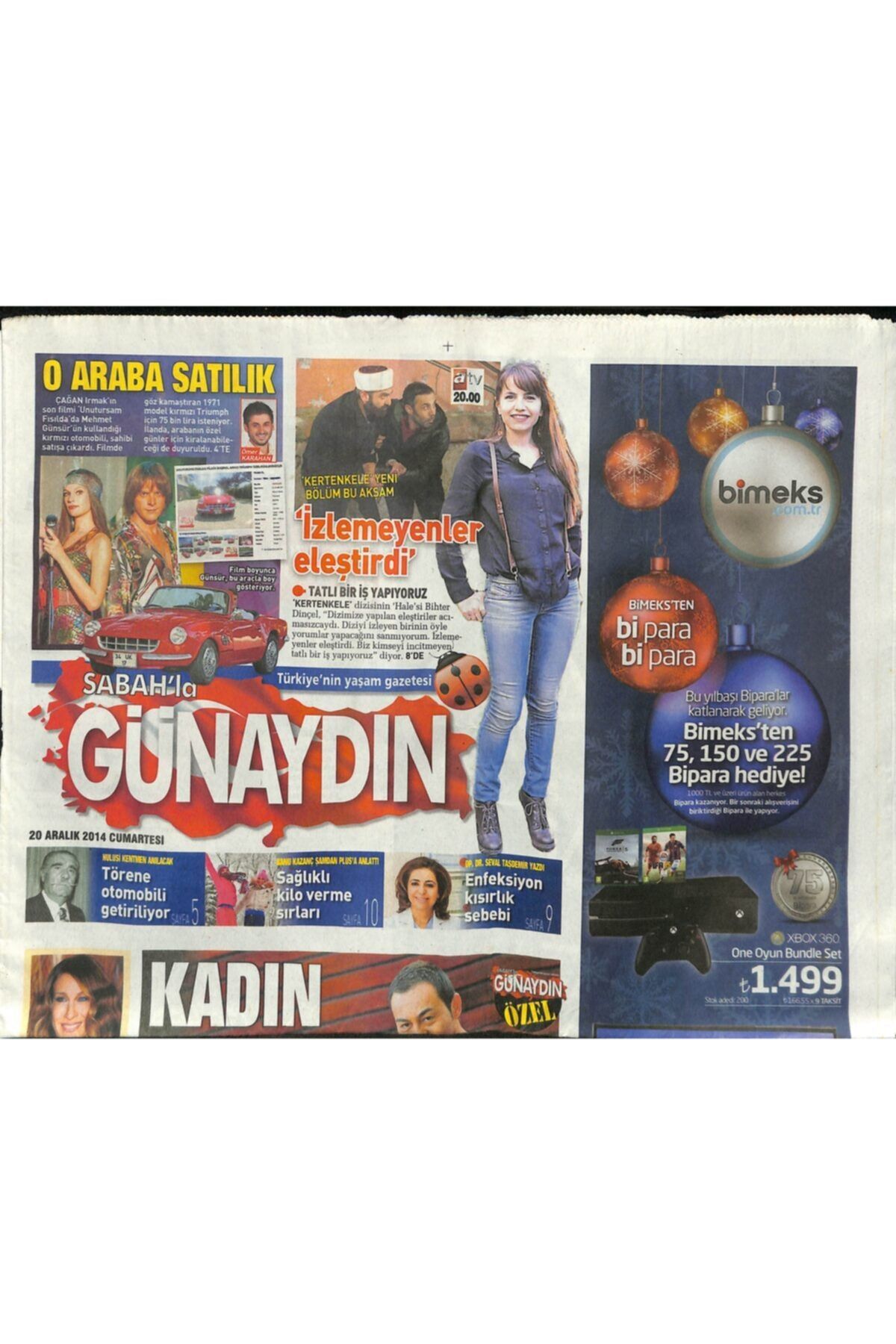 Gökçe Koleksiyon Sabah Gazetesi Günaydın Eki 20 Aralık 2014 Erdal Özyağcılar Tiyatro Bisiklete Binmek Gibidir