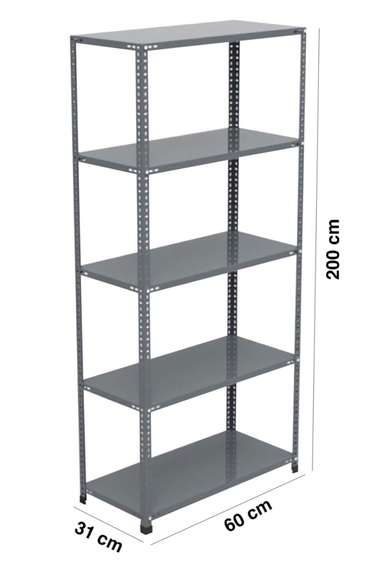 SECKİNRAFİZMİR Seçkin Çelik Raf 31*60*200 Cm 5 Katlı