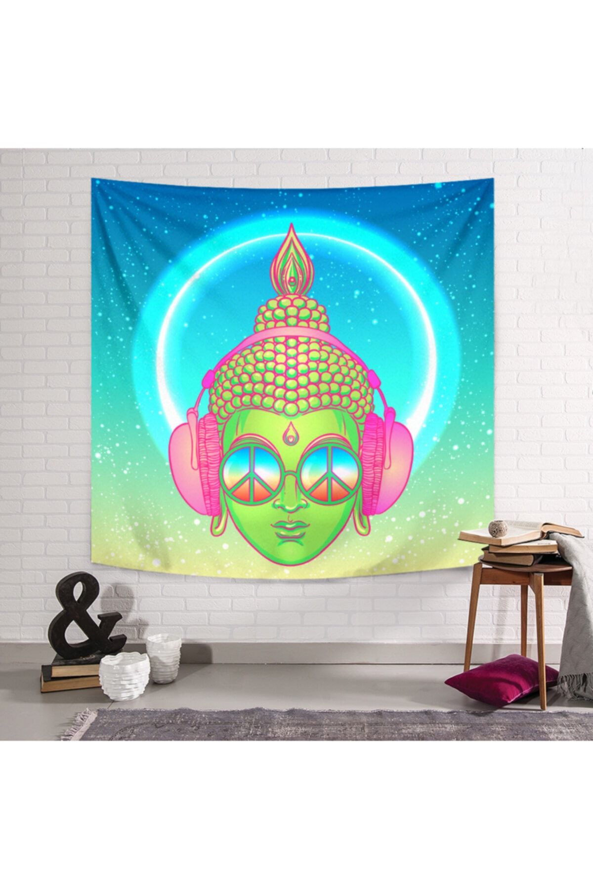 PASAJ HOME Peace Buddha Retrowave Duvar Örtüsü