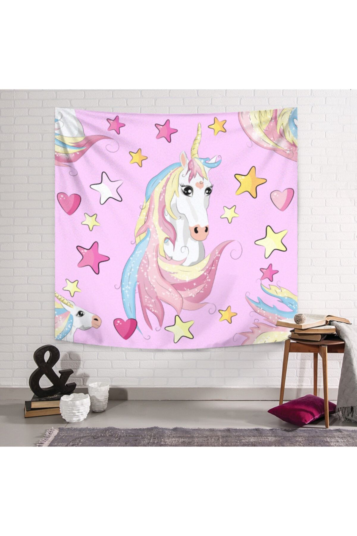 PASAJ HOME Pink Unicorn Duvar Örtüsü