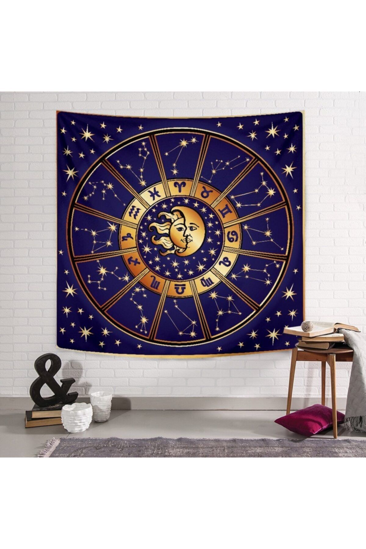 PASAJ HOME Lacivert Astroloji Duvar Örtüsü