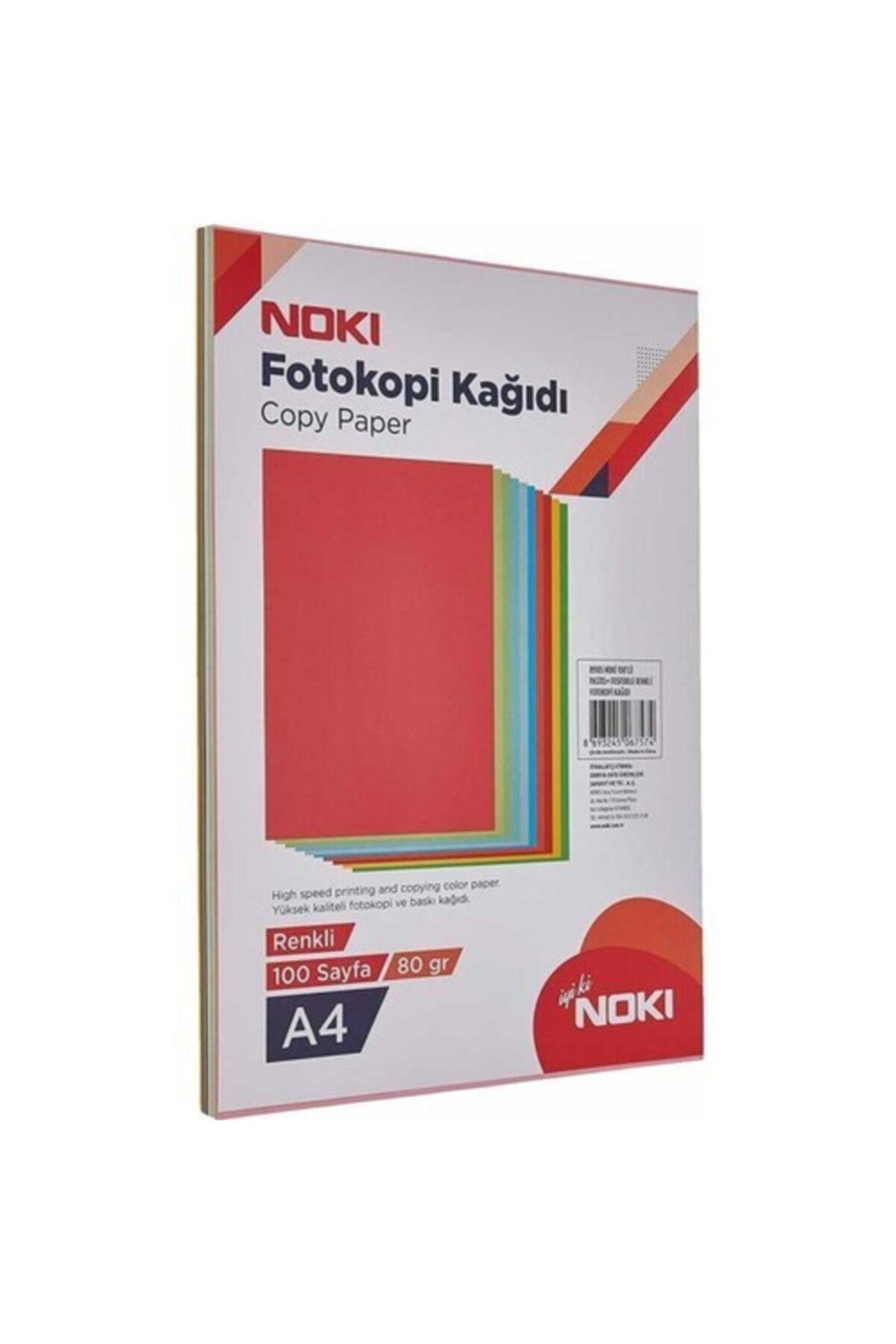 Noki Renkli Fotokopi Kağıdı 5 Renk 50 Yaprak