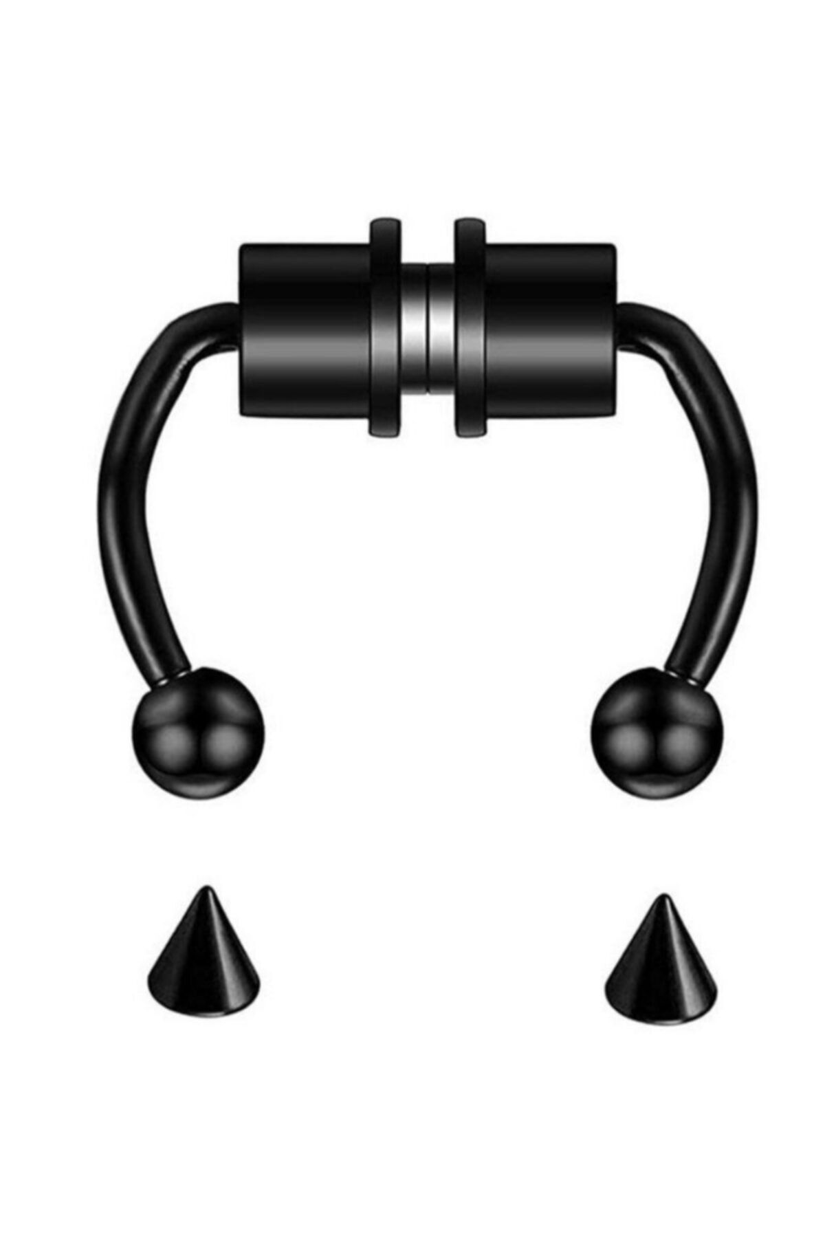 TÜKKAN ACCESSORİES 316l Cerrahi Çelik Siyah Kaplama Mıknatıslı Fake Sahte Septum Piercing