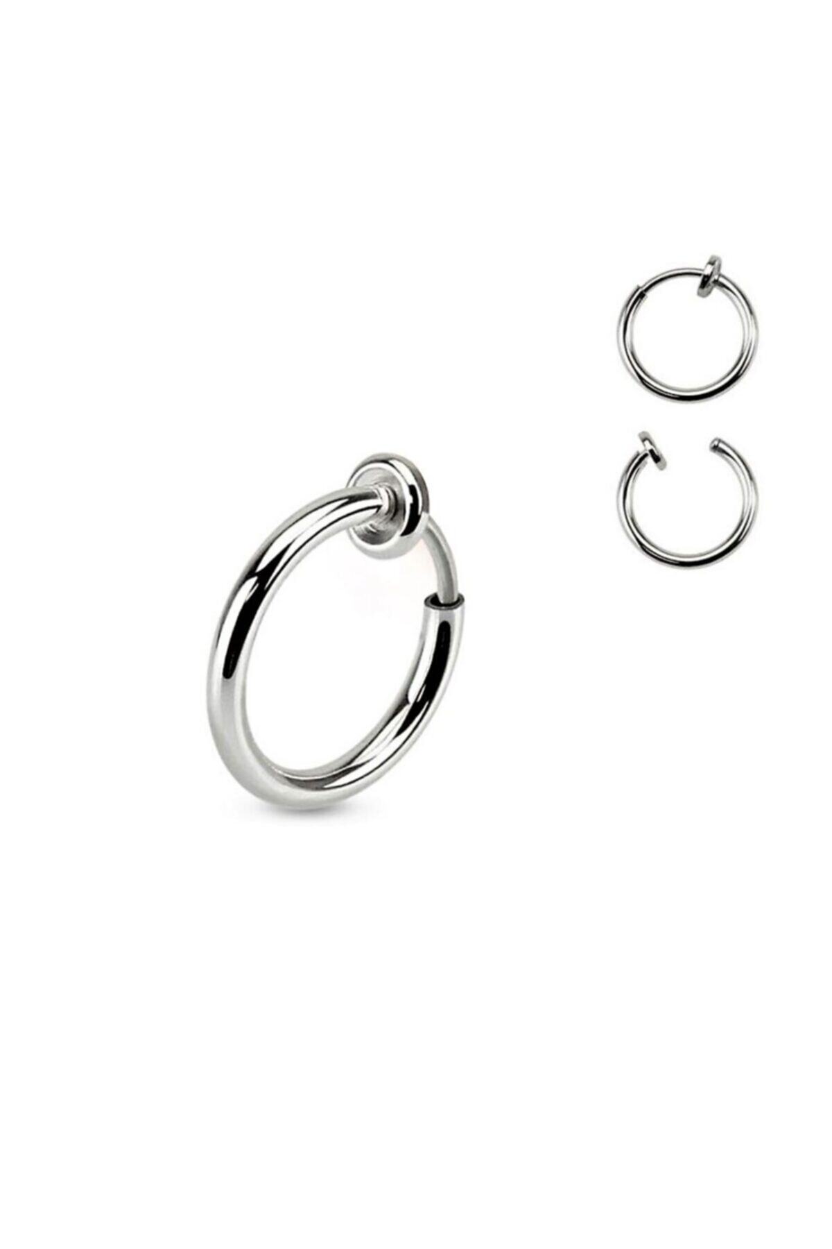 TÜKKAN ACCESSORİES 316l Cerrahi Çelik Deliksiz Sıkıştırma Fake Tüm Bölgelere Uygun 2 Adet Piercing