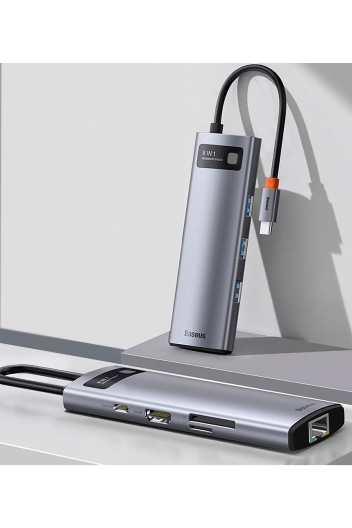 Baseus 8in1 Hub Type-c Rj45 4k Hdmı 3*usb 3.0 Sd Tf Macbook Pro Laptop Ipad Uyumlu Adaptör Çoklay